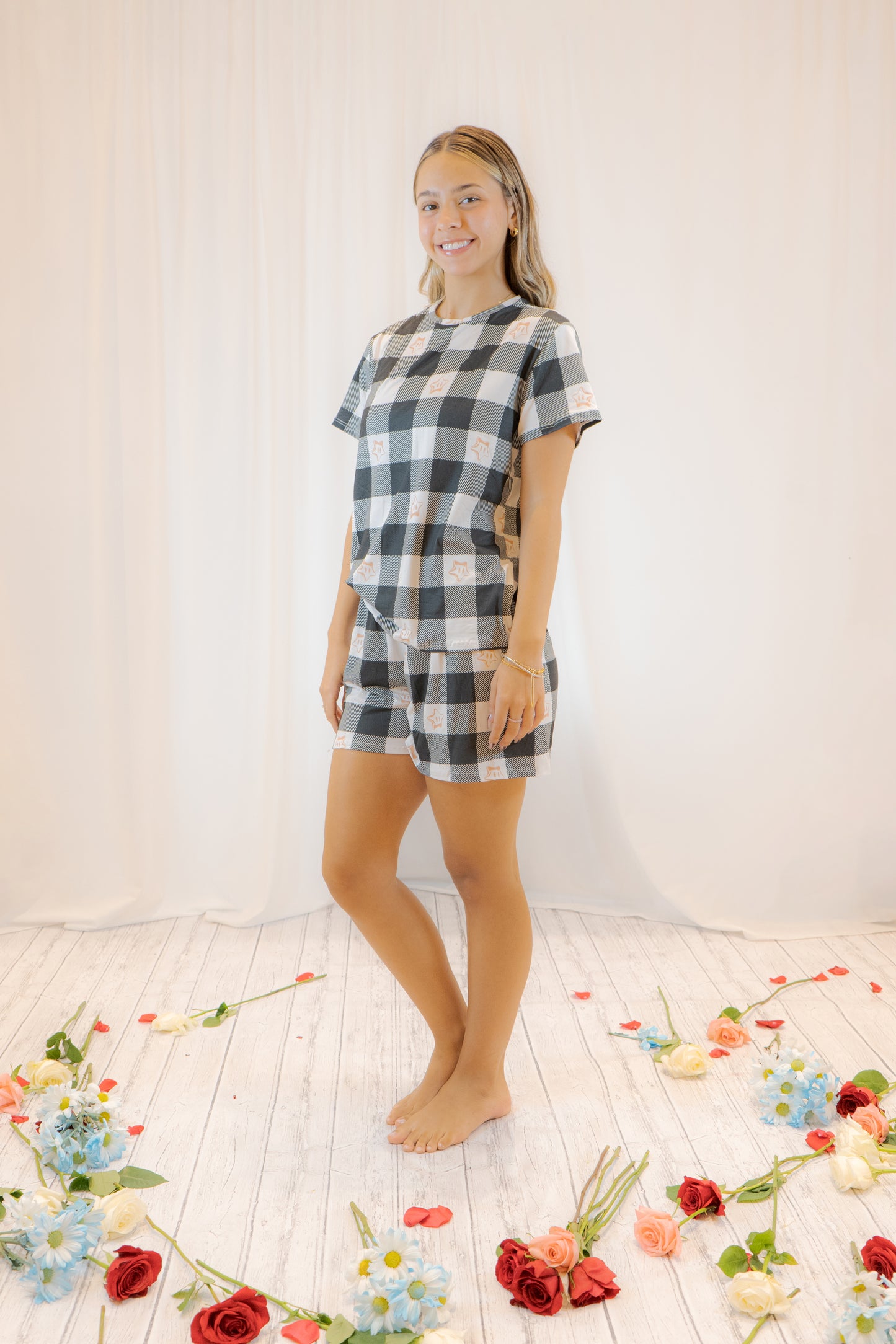 PIJAMA CUADRO CLASICO - SET SHORT SUBLIMADO