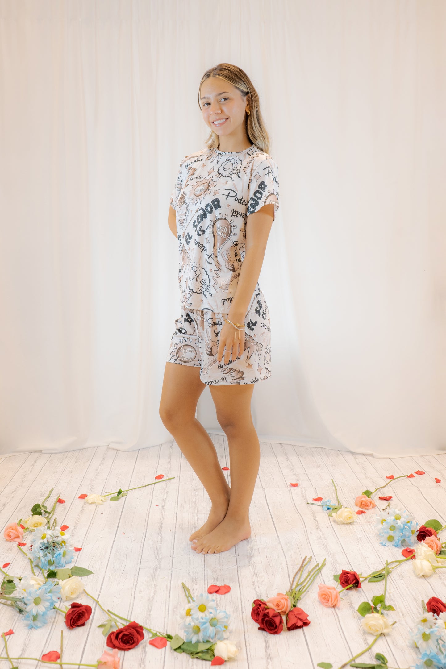 PIJAMA JESUS - SET SHORT SUBLIMADO