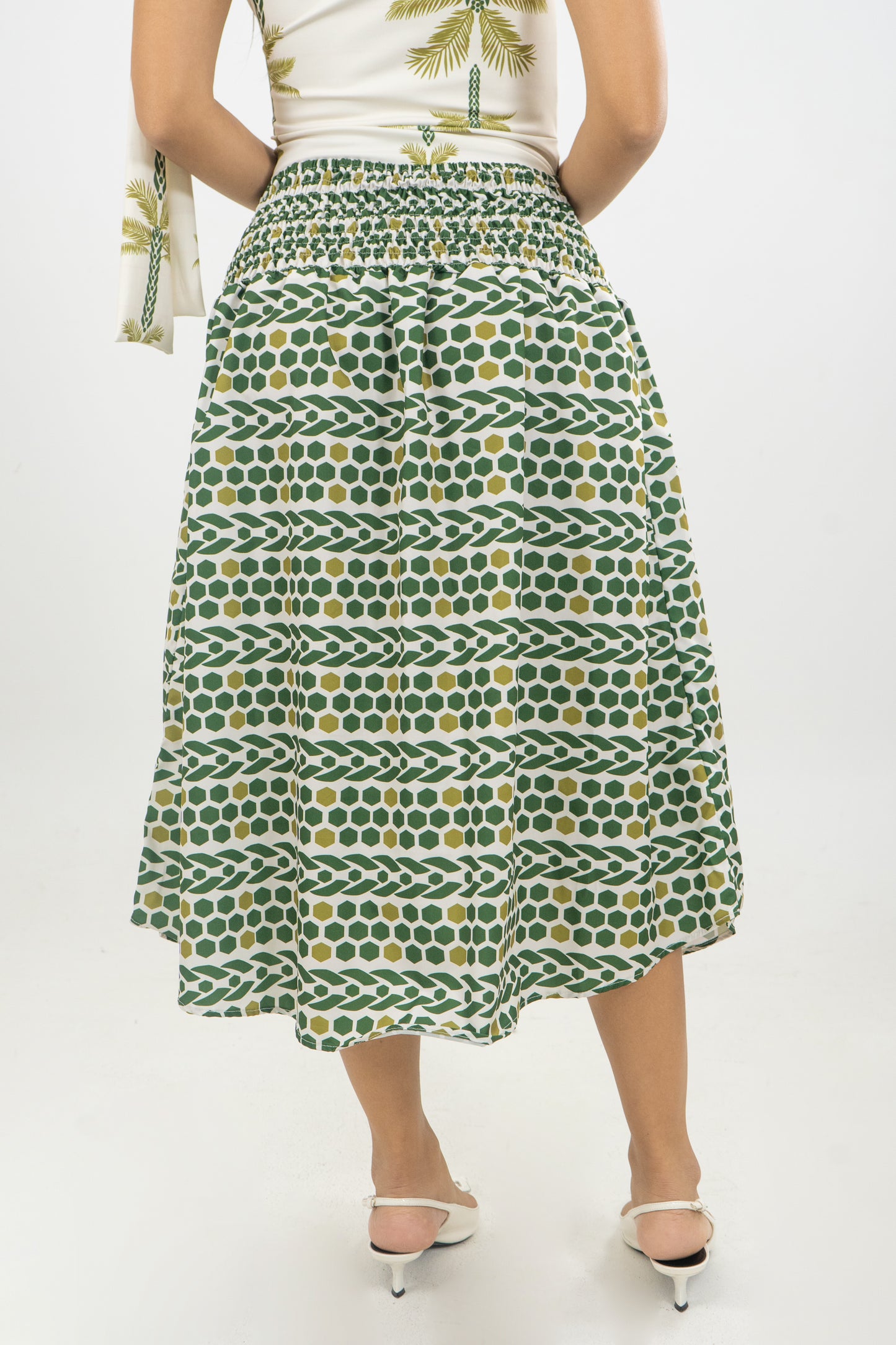 FALDA LUANA PALMERAS - COLOR VERDE