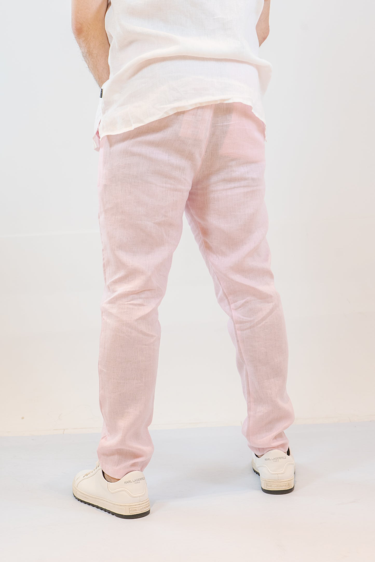 PANTALON LINO ROSADO DE HOMBRE
