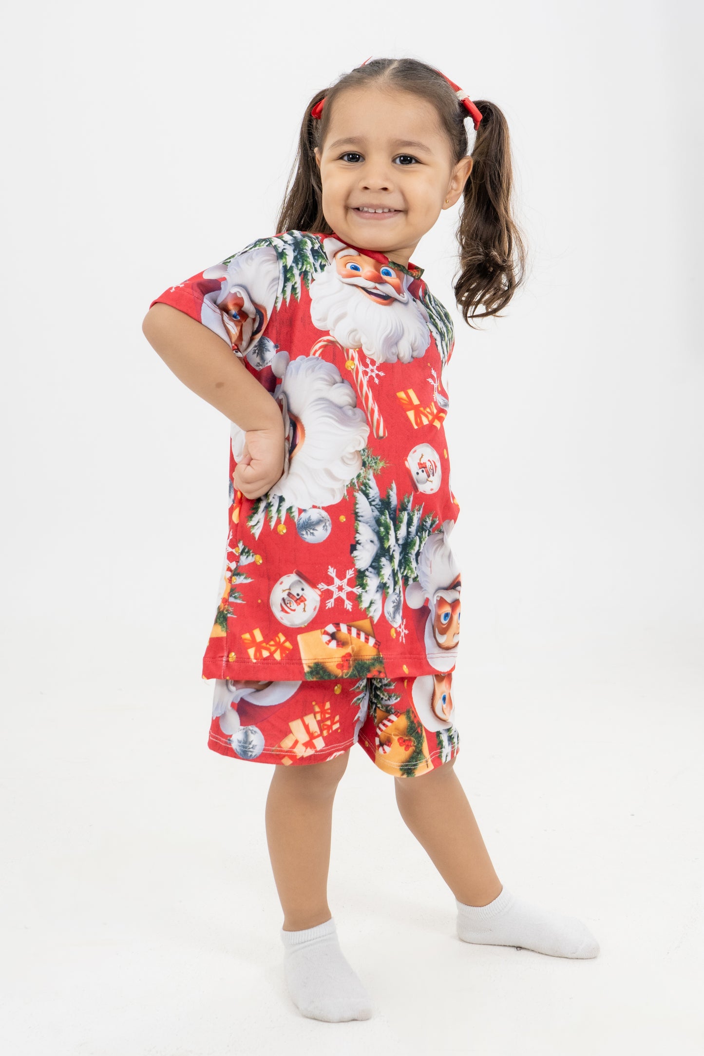 PIJAMA SHORT SUBLIMADA NIÑOS SANTA