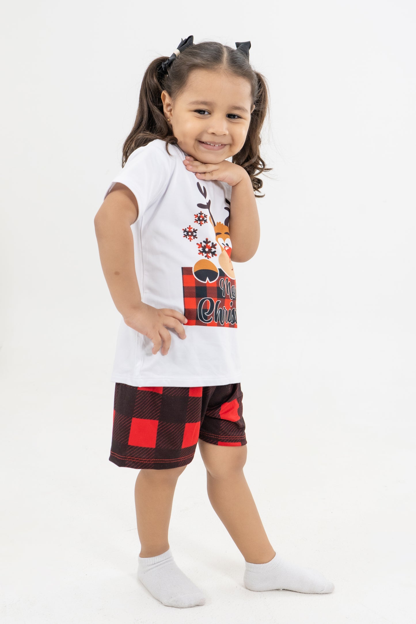 PIJAMA SHORT NIÑOS CUADROS NAVIDEÑOS I