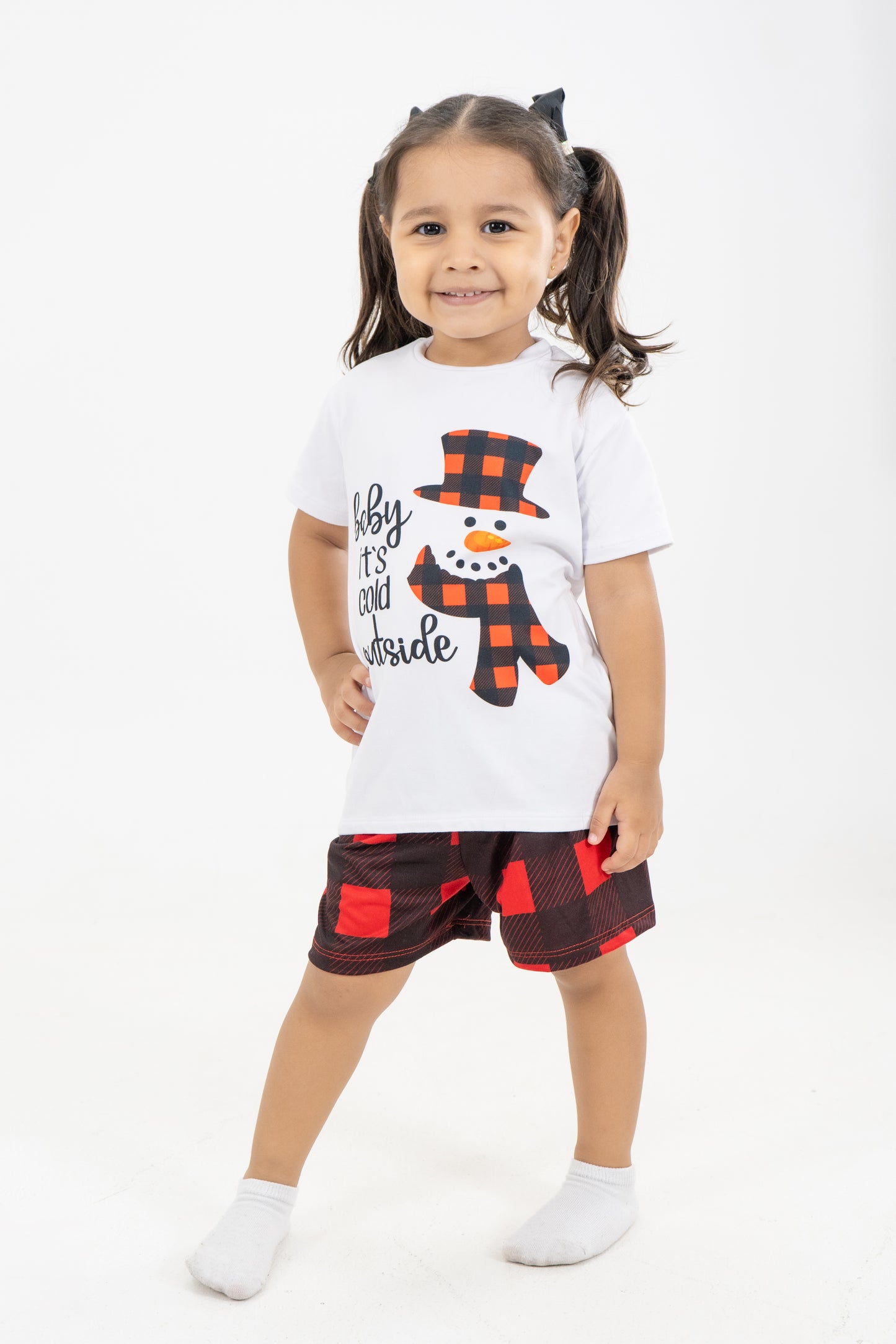 PIJAMA SHORT NIÑOS CUADROS NAVIDEÑOS II