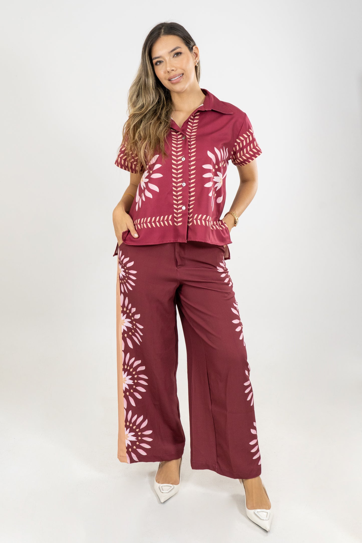 CAMISA MADISON SOLNACIENTE - COLOR VINO TINTO