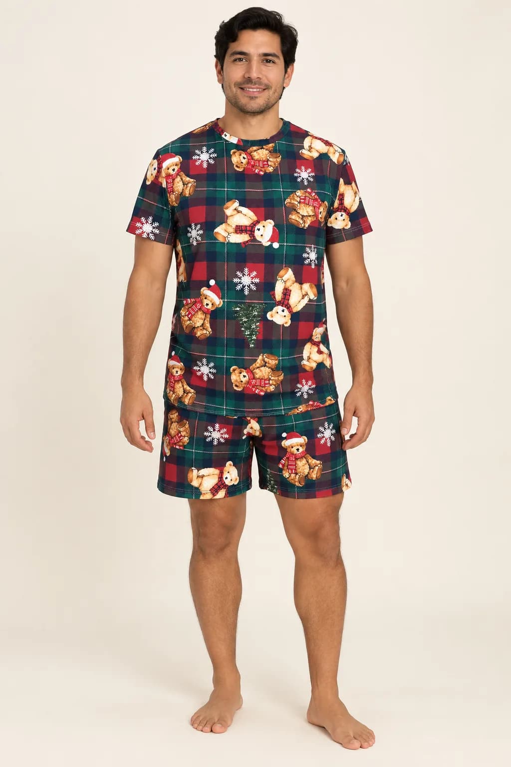 Pijama Short Teddy Christmas Hombre, color cuadros, foto 1 de 1