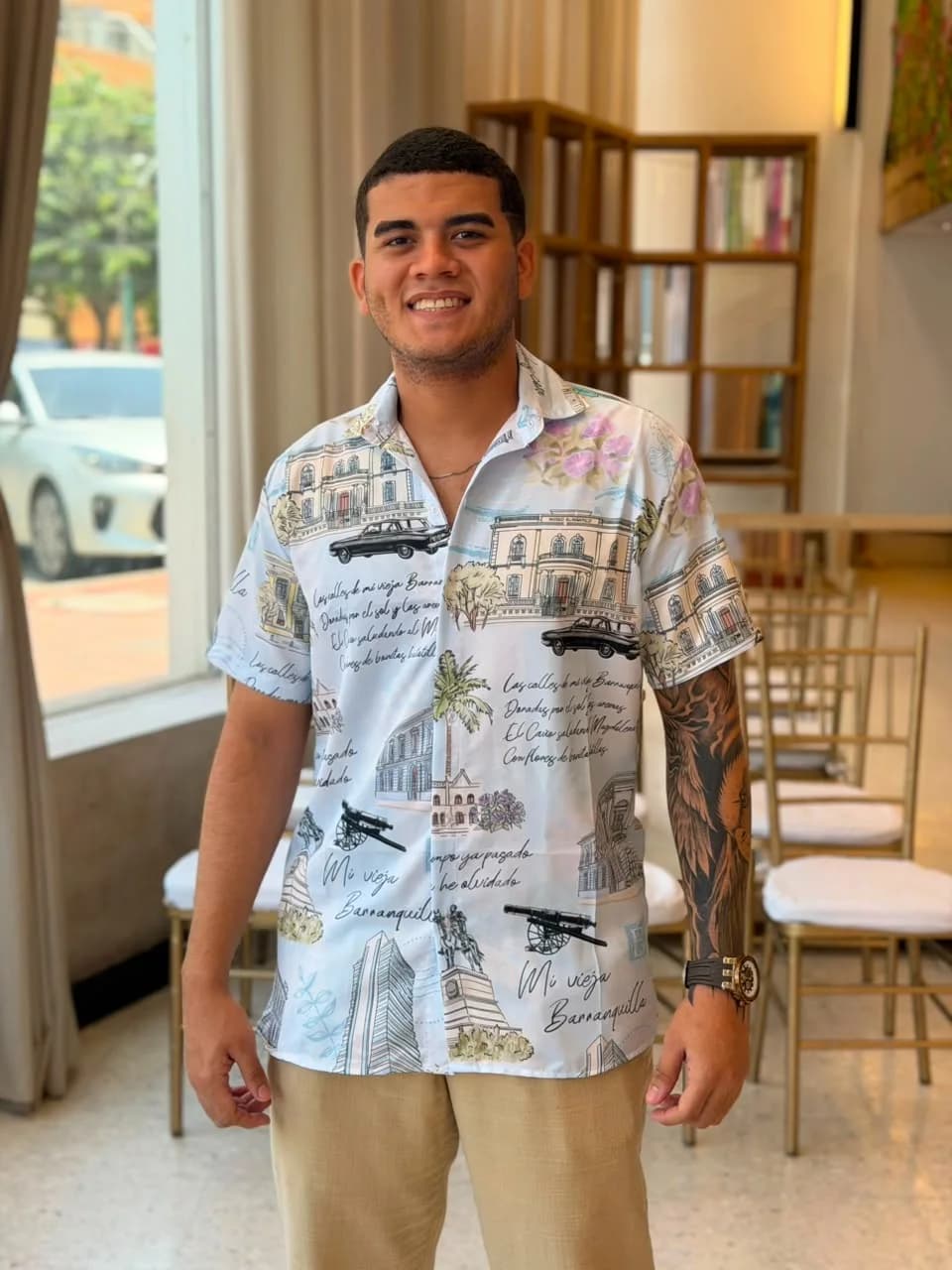 Camisa Sebastian Mi Vieja Barranquilla, color azul, foto 1 de 2