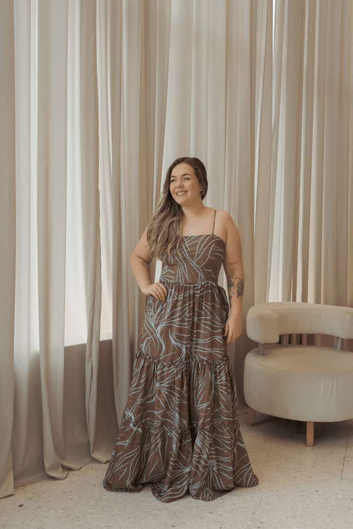 Vestido Luna Aves Del Paraiso · MARRÓN CLARO