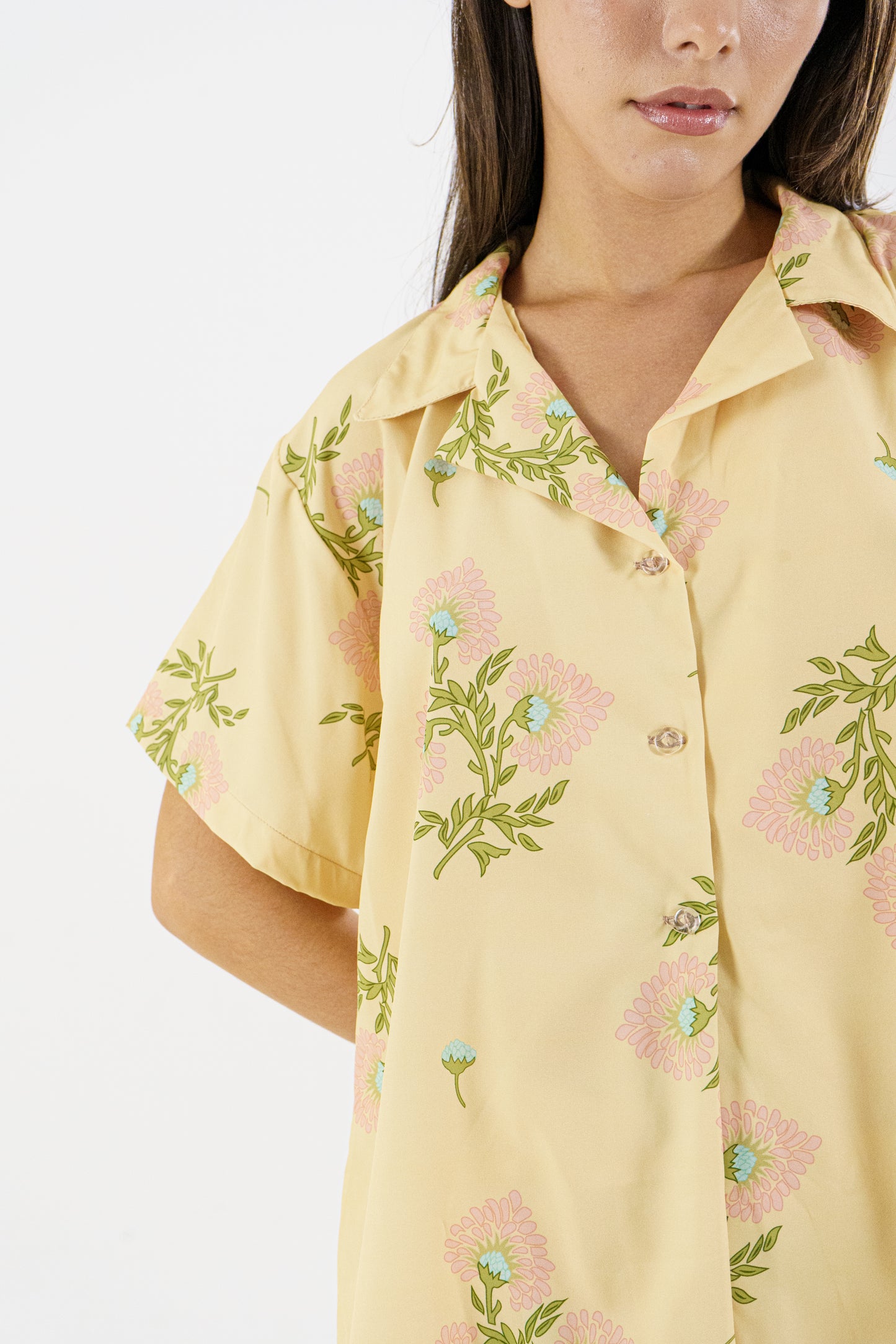 BLUSA GRETA V- FLORES PASTELES AMARILLO