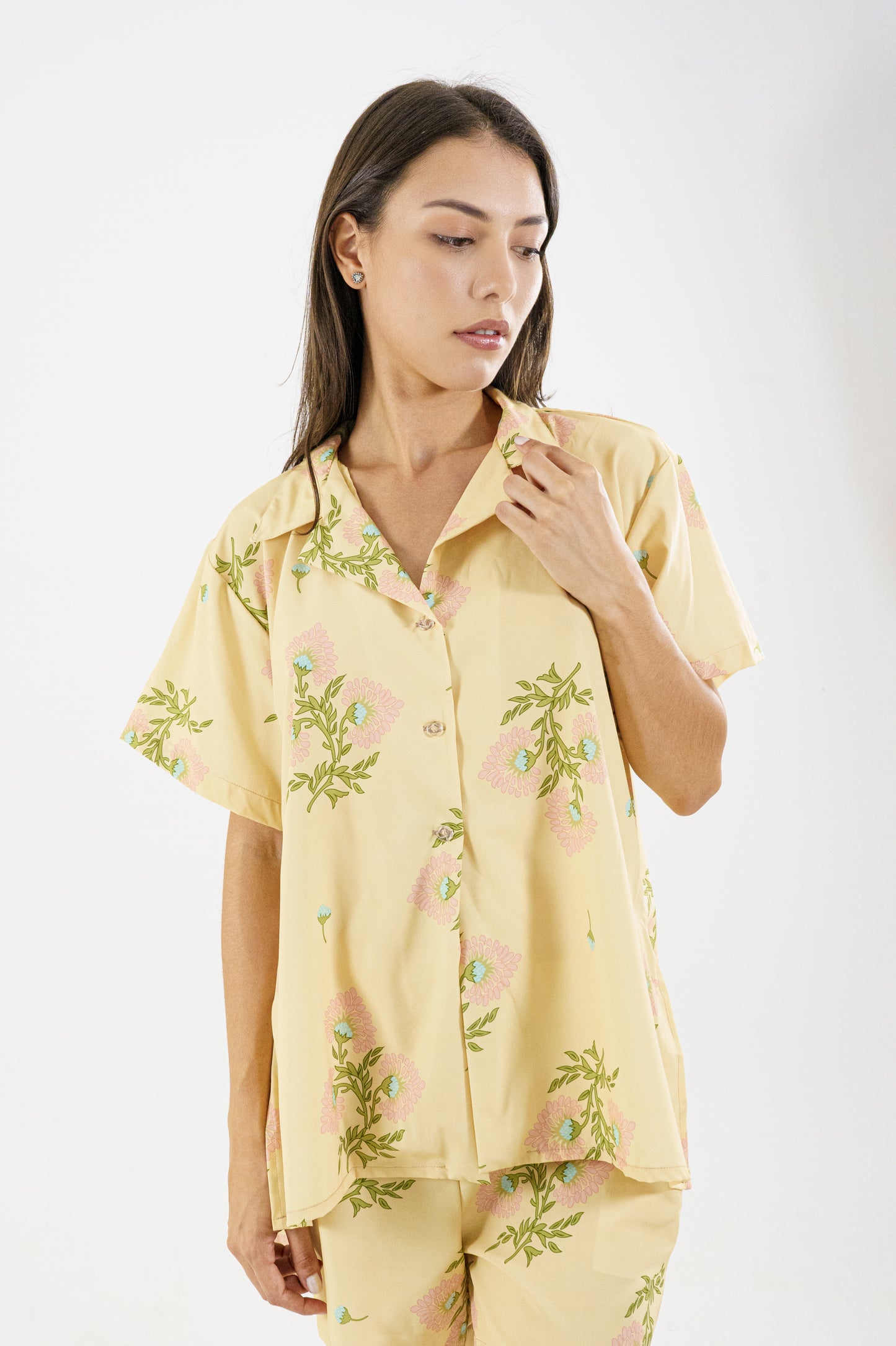 BLUSA GRETA V- FLORES PASTELES AMARILLO