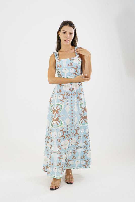 VESTIDO LARGO JUDITH  - AZUL