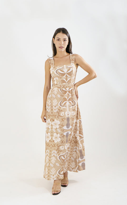 VESTIDO LARGO JUDITH - MARRON