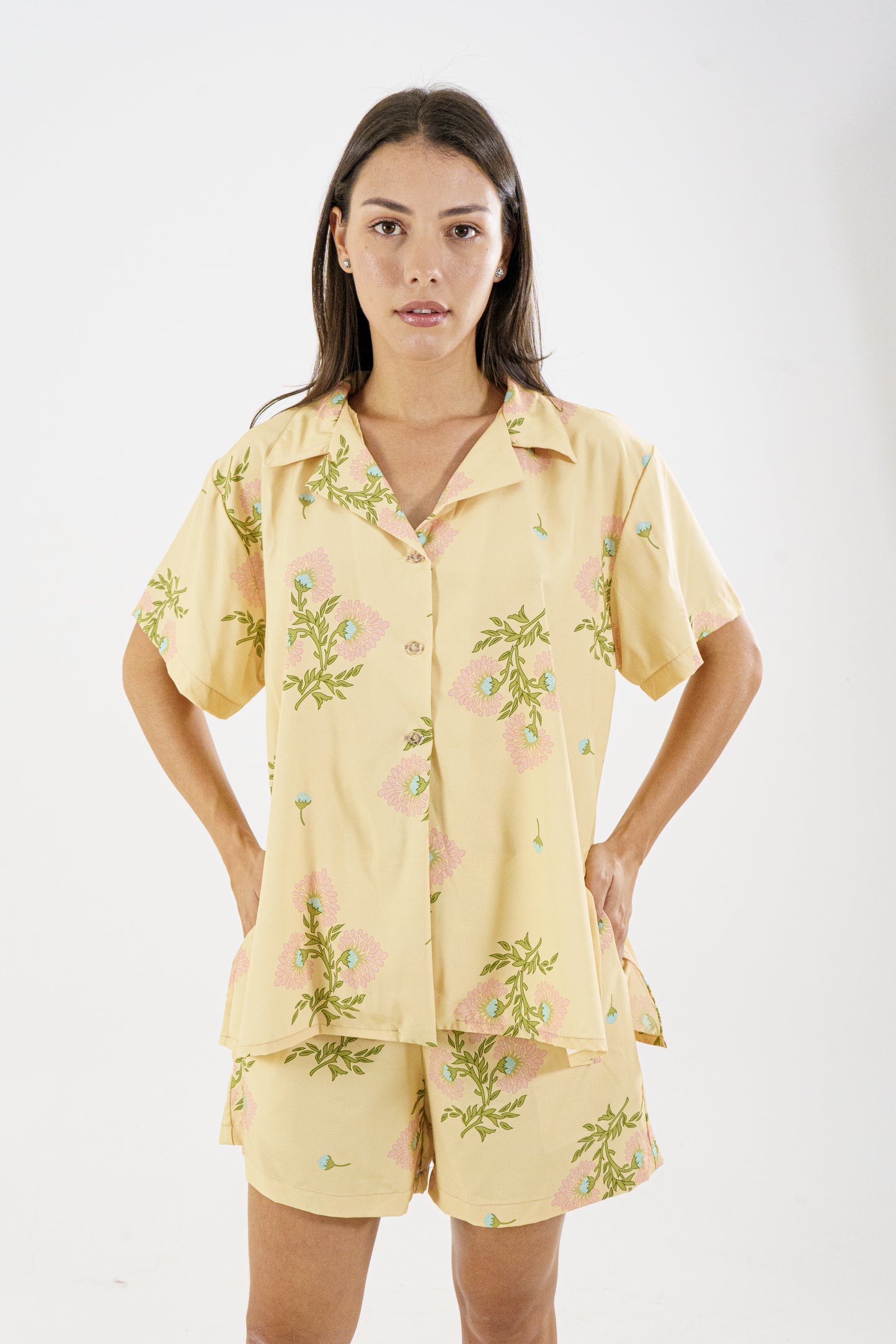BLUSA GRETA V- FLORES PASTELES AMARILLO