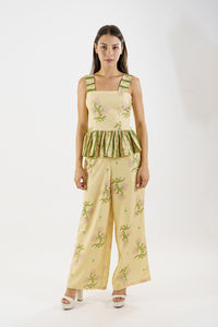 BLUSA LUZ AMARILLO - FLORES PASTELES