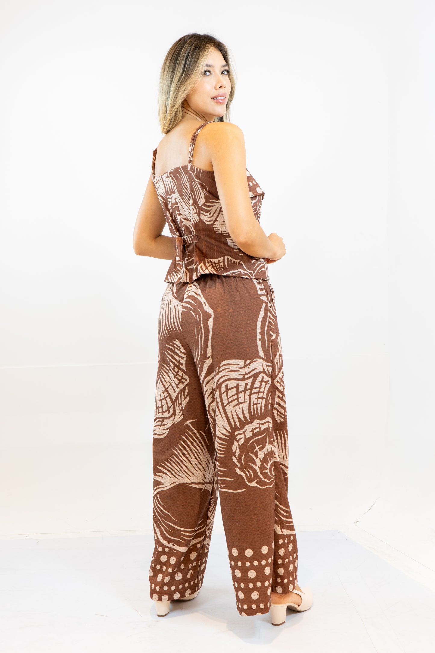 BLUSA AMAZONA CARACOLES - COLOR MARRON