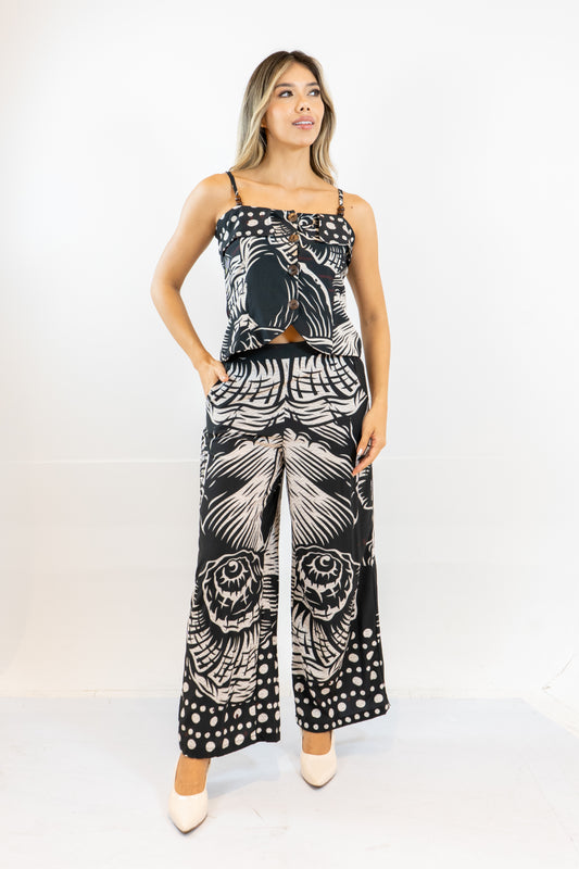 PANTALON AMBART CARACOLES - COLOR NEGRO