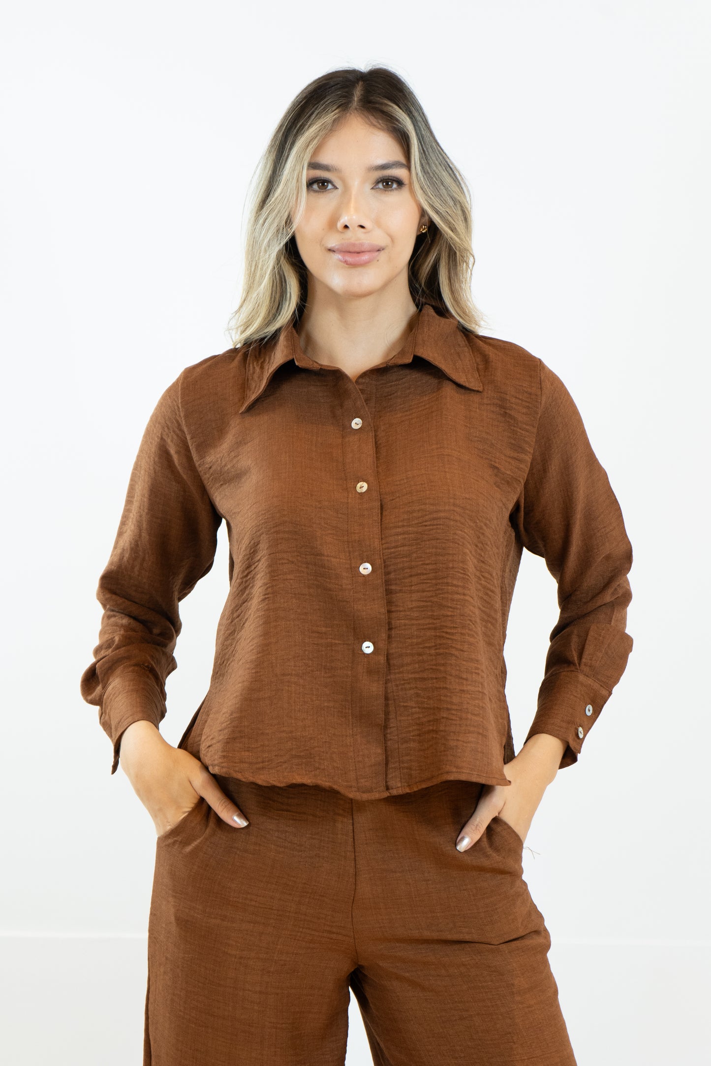 CAMISA LINA - COLOR COCONUT