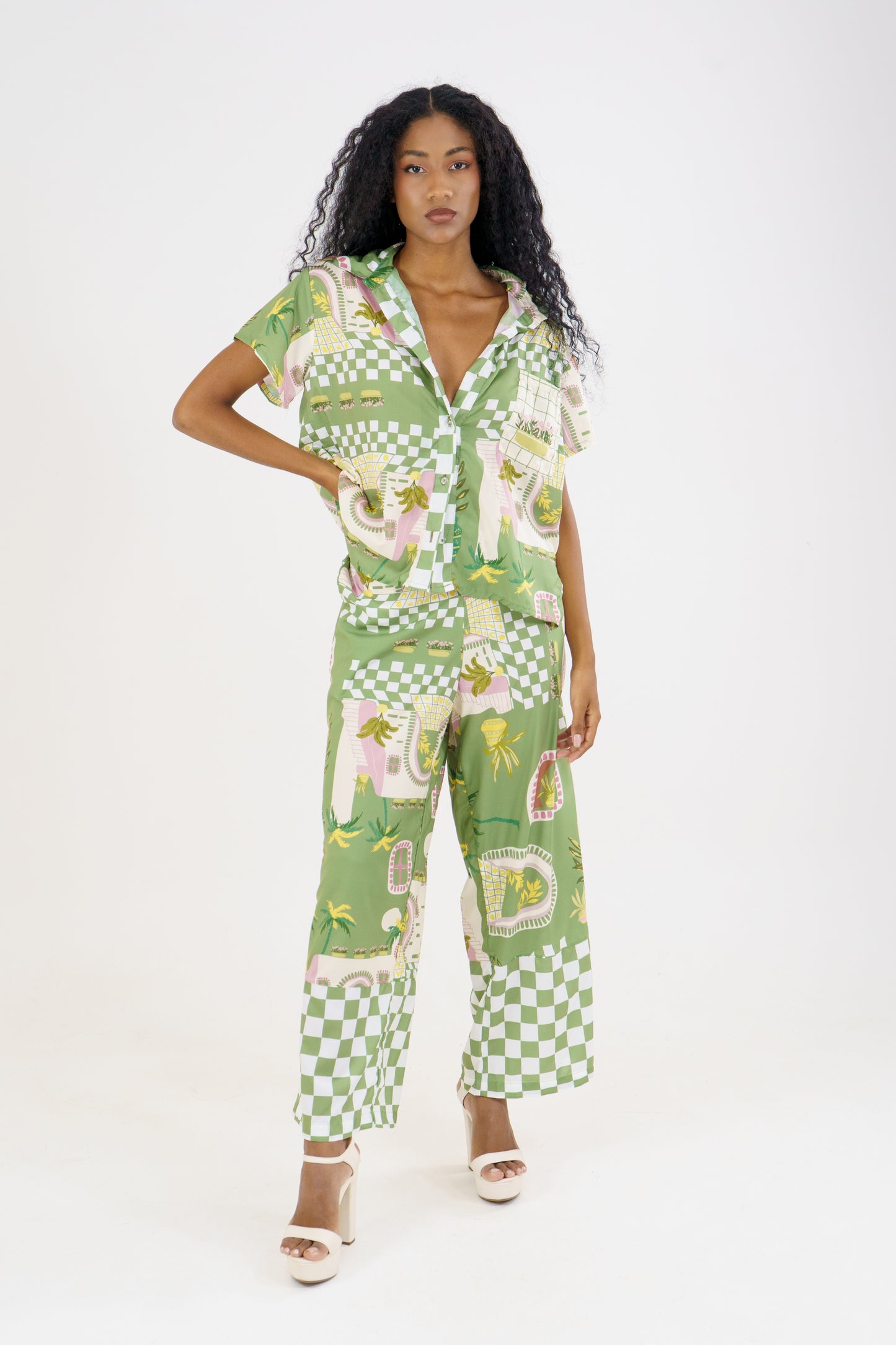 BLUSA ALICIA - CUADROS VERDE