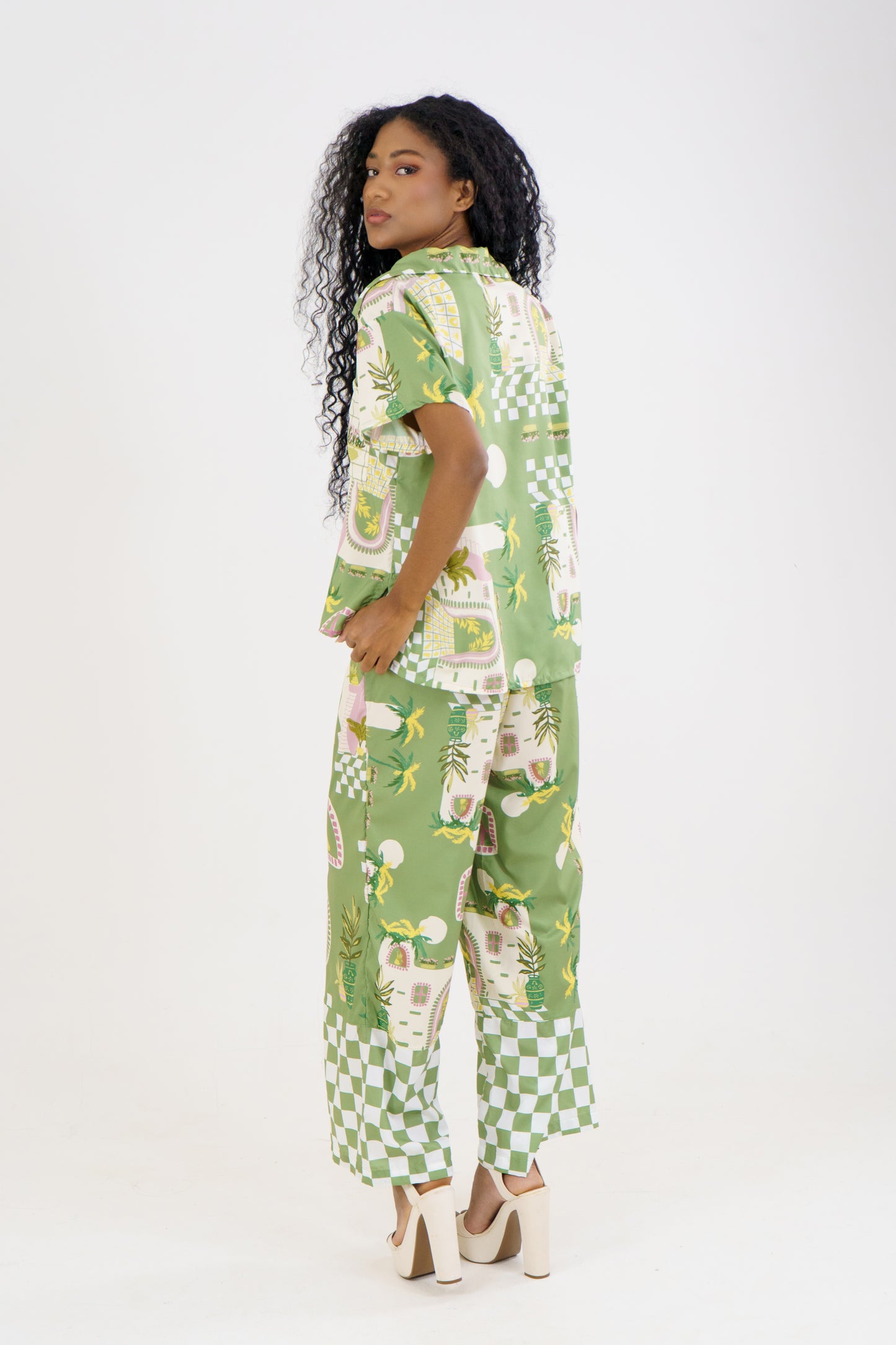 PANTALON ALICIA - CUADROS VERDE