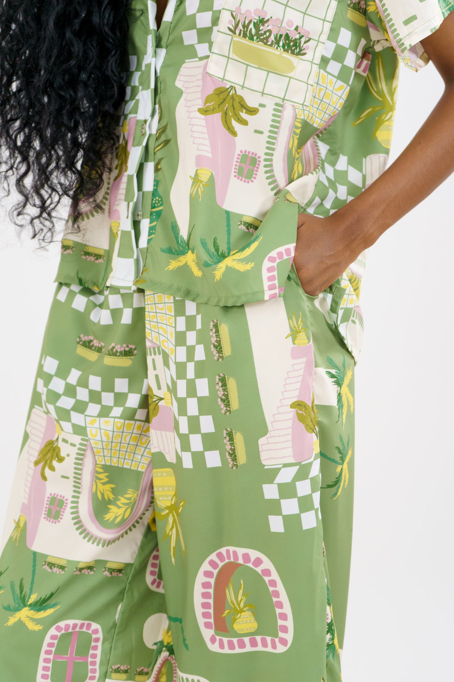 PANTALON ALICIA - CUADROS VERDE