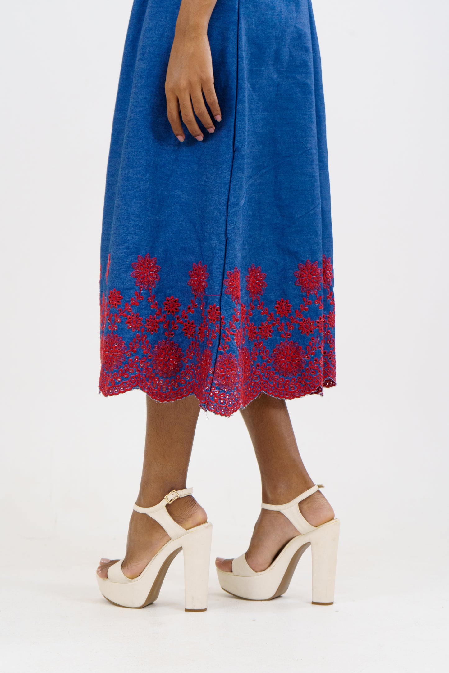 VESTIDO LINDA - COLOR AZUL ROJO