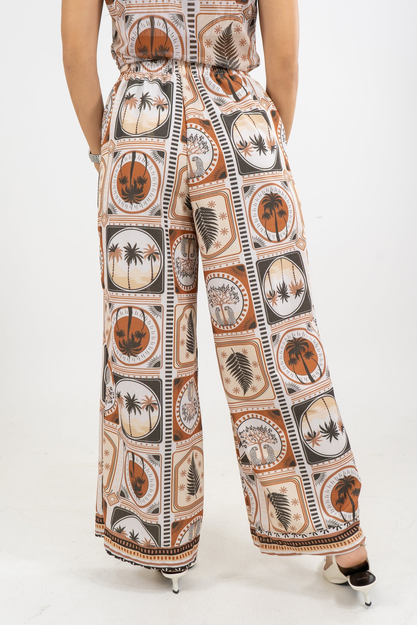 PANTALON AGATA ESTAMPA VIVA - COLOR MARRON