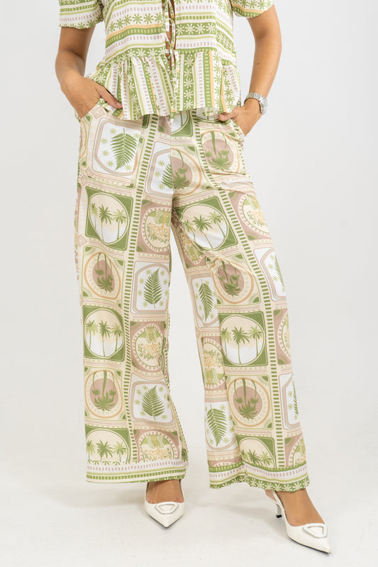 PANTALON AGATA ESTAMPA VIVA - COLOR VERDE