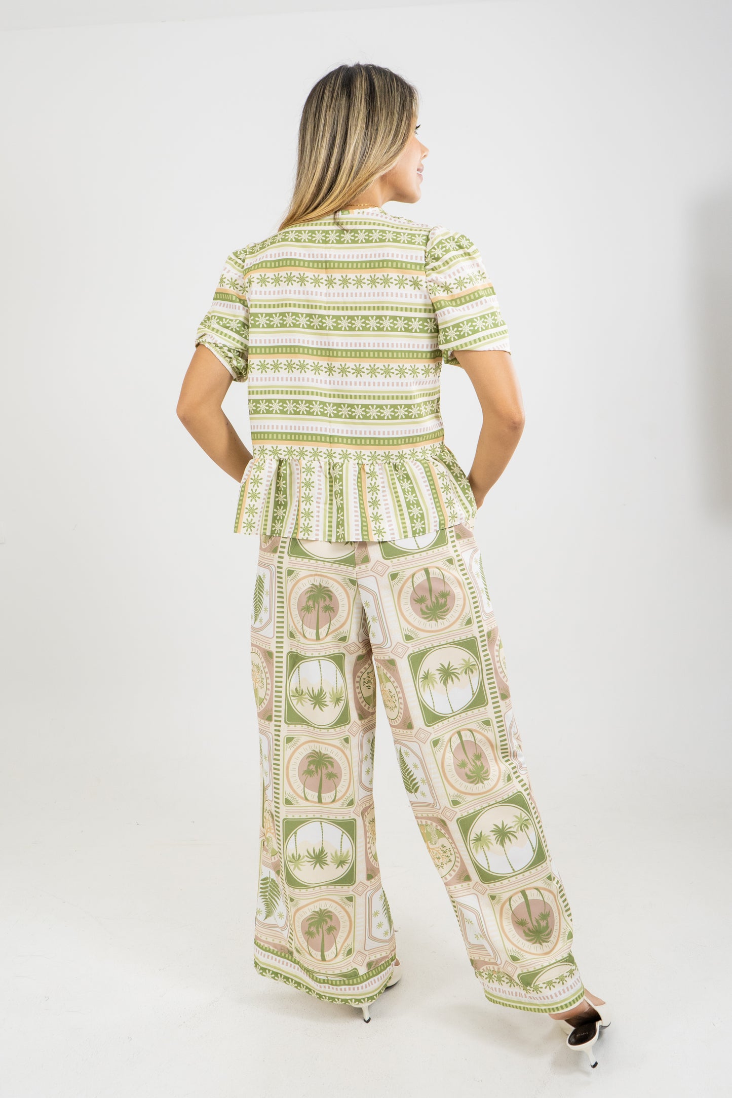 PANTALON AGATA ESTAMPA VIVA - COLOR VERDE