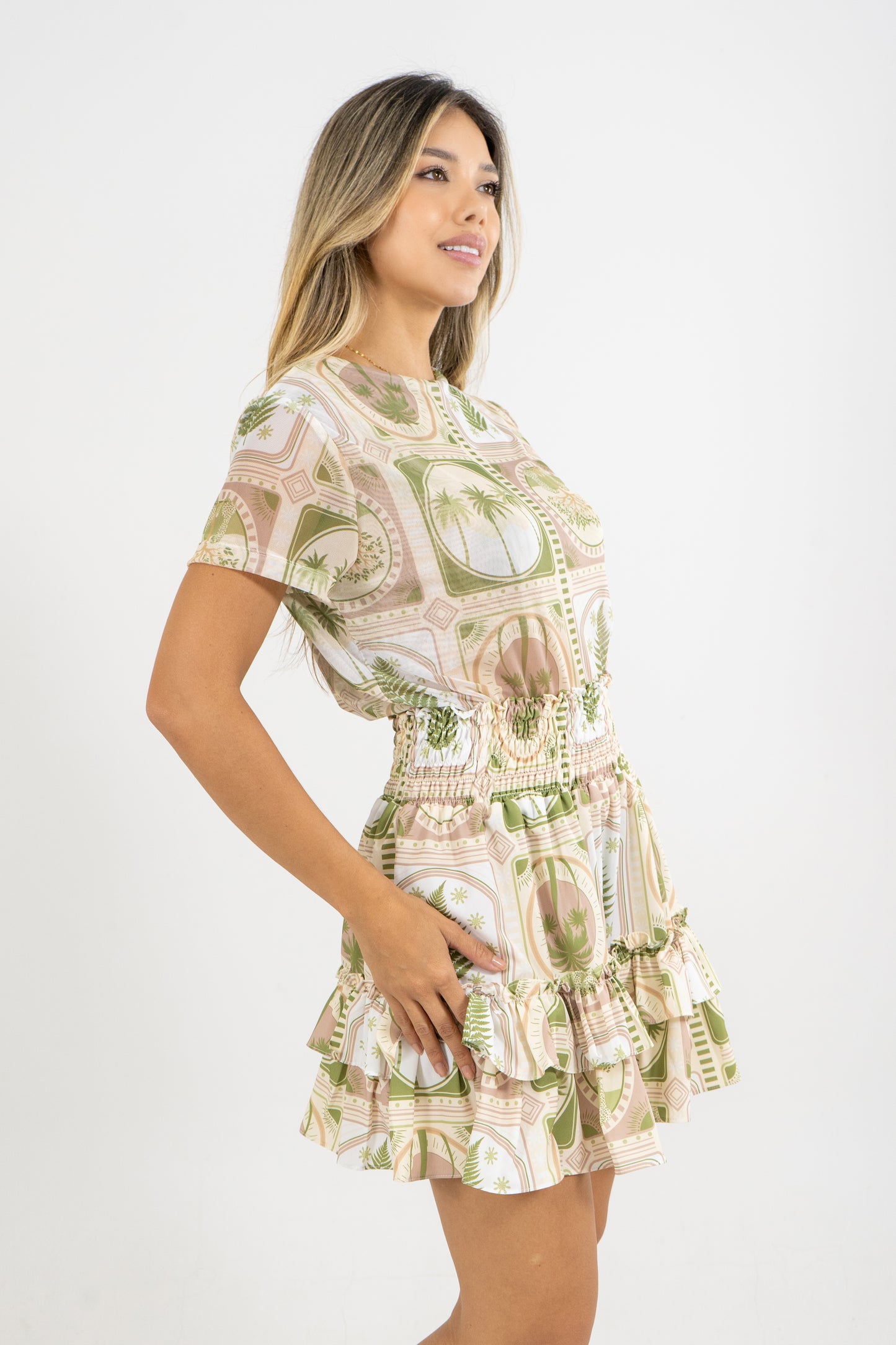 FALDA ARANZA ESTAMPA  VIVA - COLOR VERDE