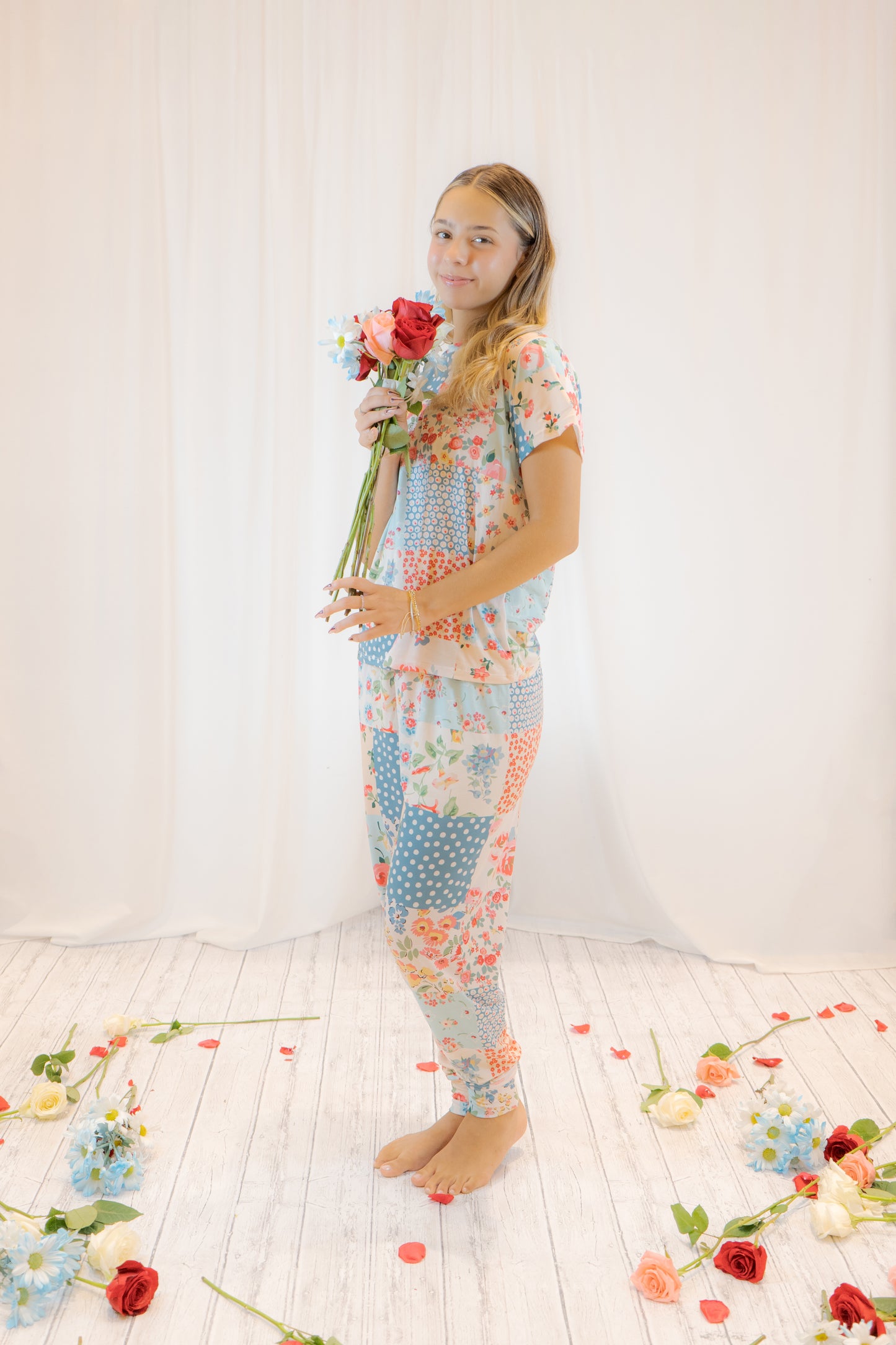 PIJAMA JARDIN DE COLORES  - SET PANTALON SUBLIMADO