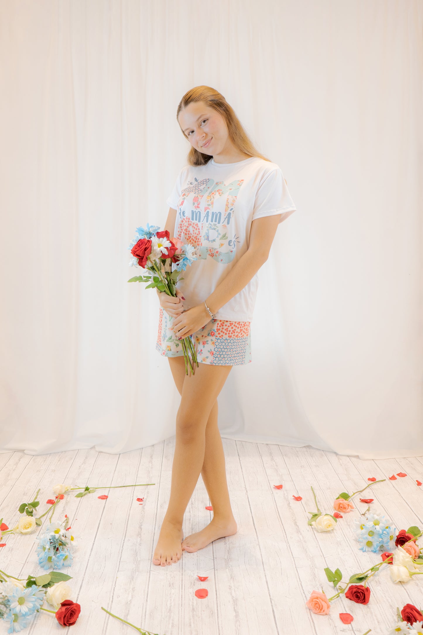 PIJAMA JARDIN DE COLORES - CAMISA - SHORT