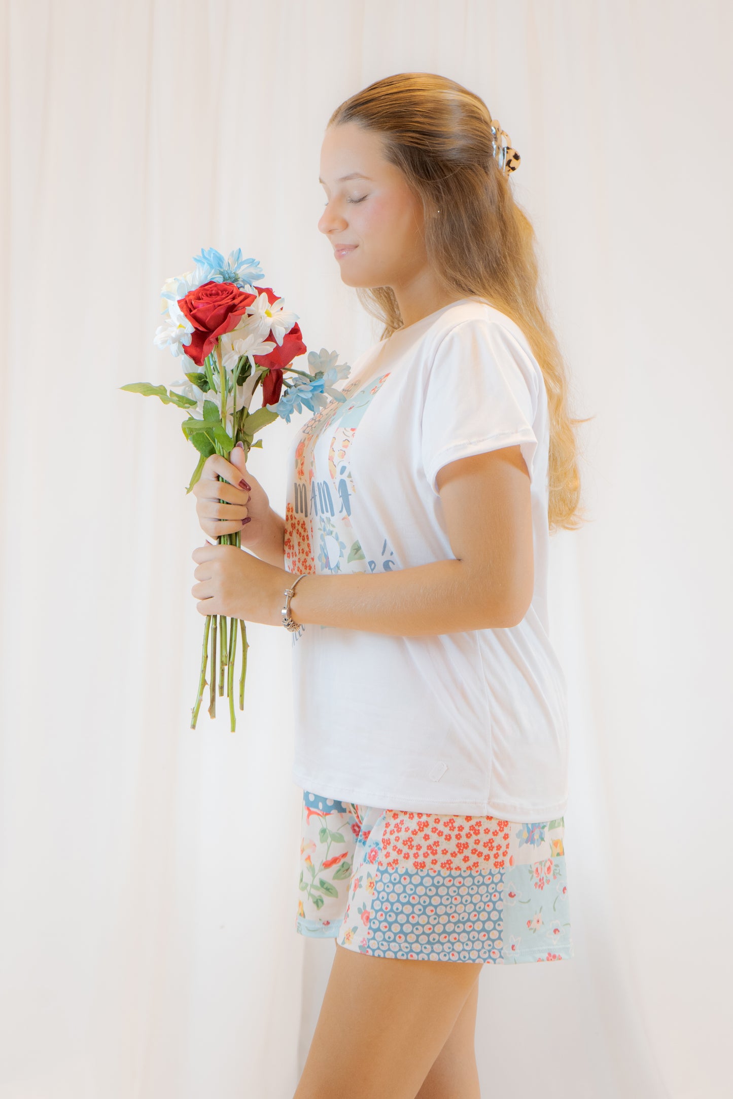 PIJAMA JARDIN DE COLORES - CAMISA - SHORT