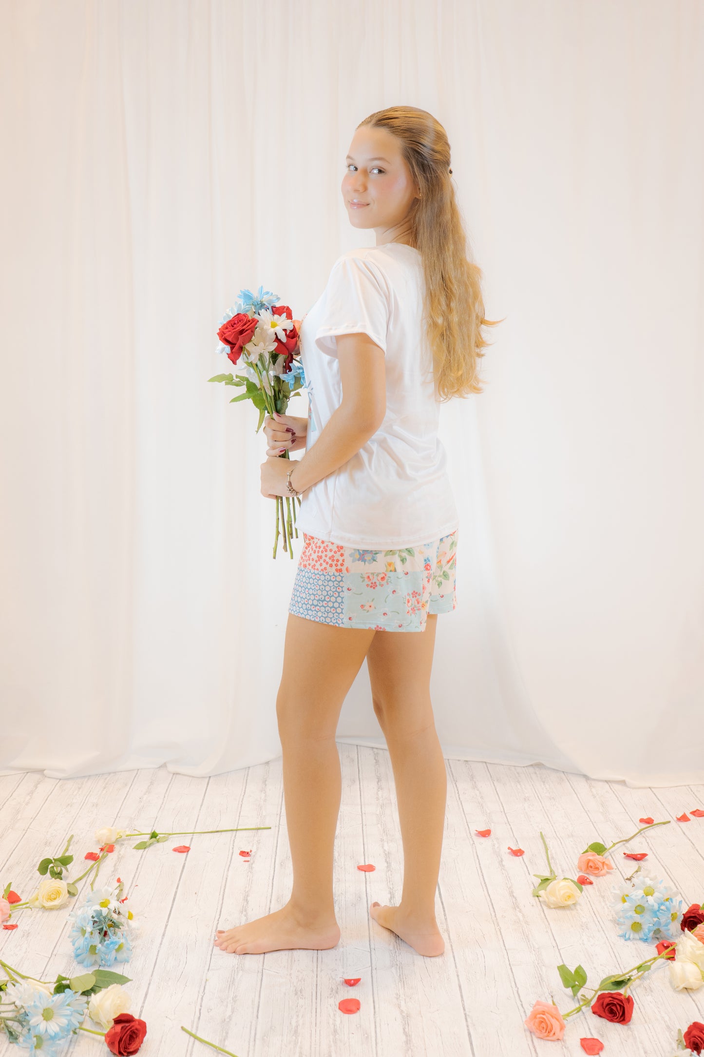 PIJAMA JARDIN DE COLORES - CAMISA - SHORT