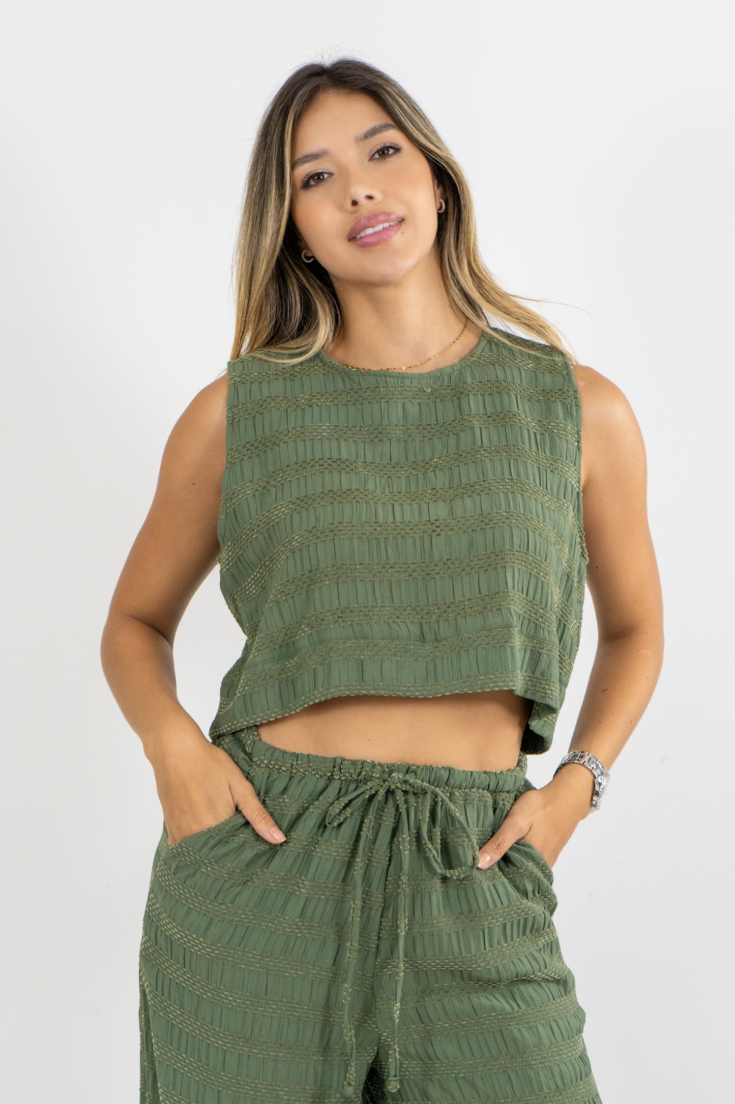 BLUSA VERA PALMERAS - COLOR VERDE