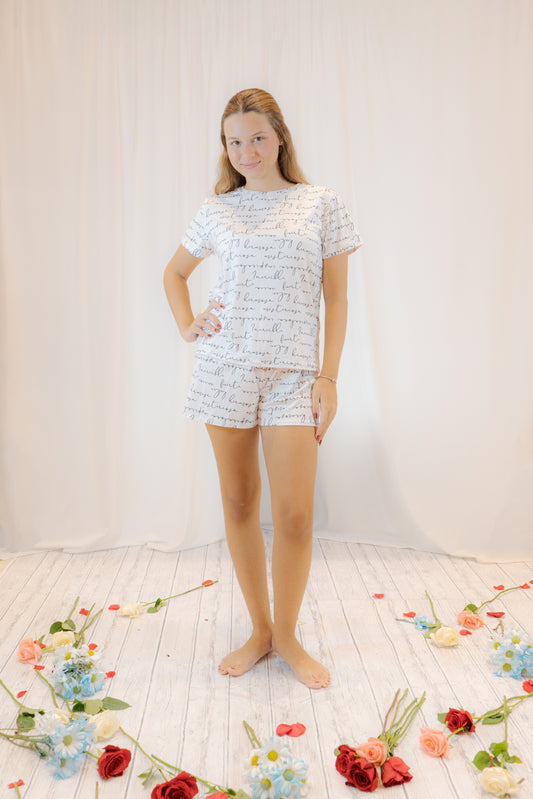 PIJAMA ALMA ESCRITA - SET SHORT SUBLIMADO