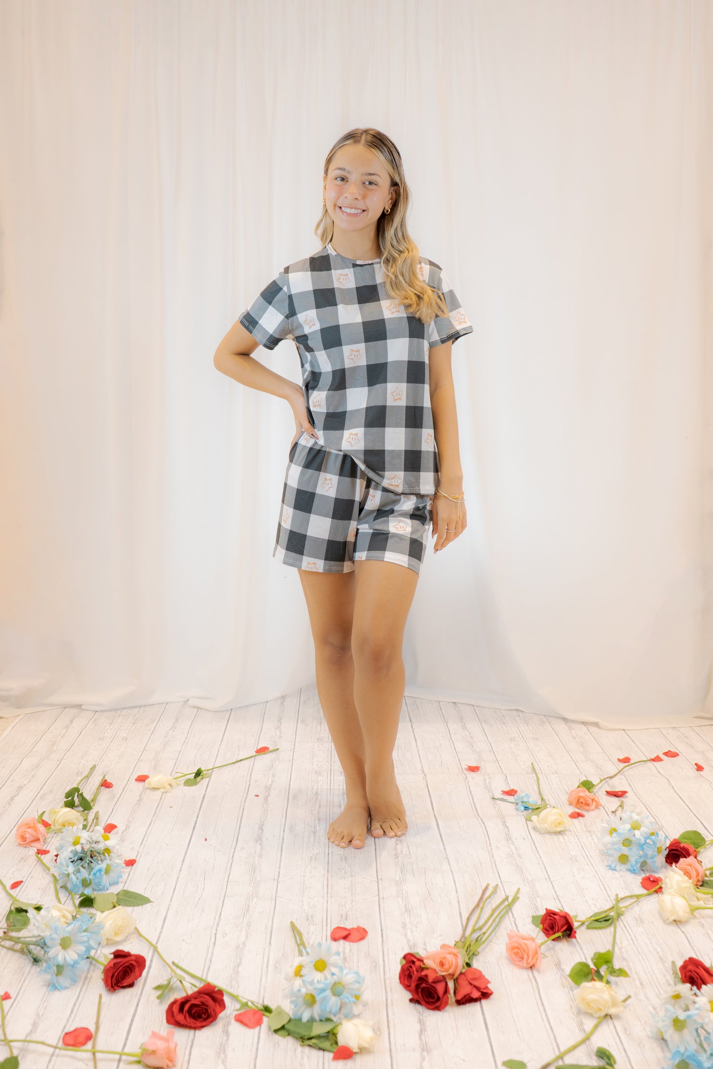 PIJAMA CUADRO CLASICO - SET SHORT SUBLIMADO