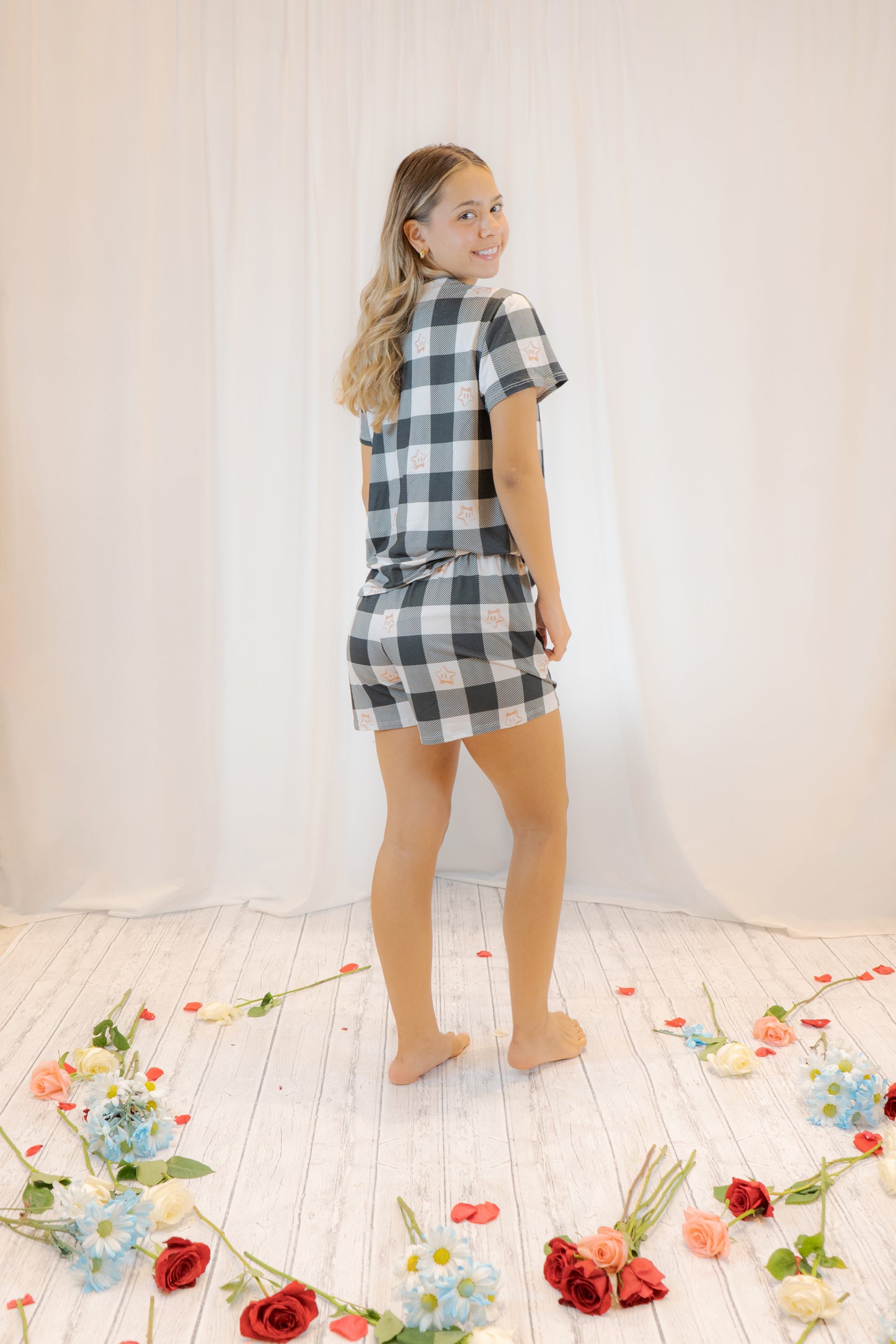 PIJAMA CUADRO CLASICO - SET SHORT SUBLIMADO