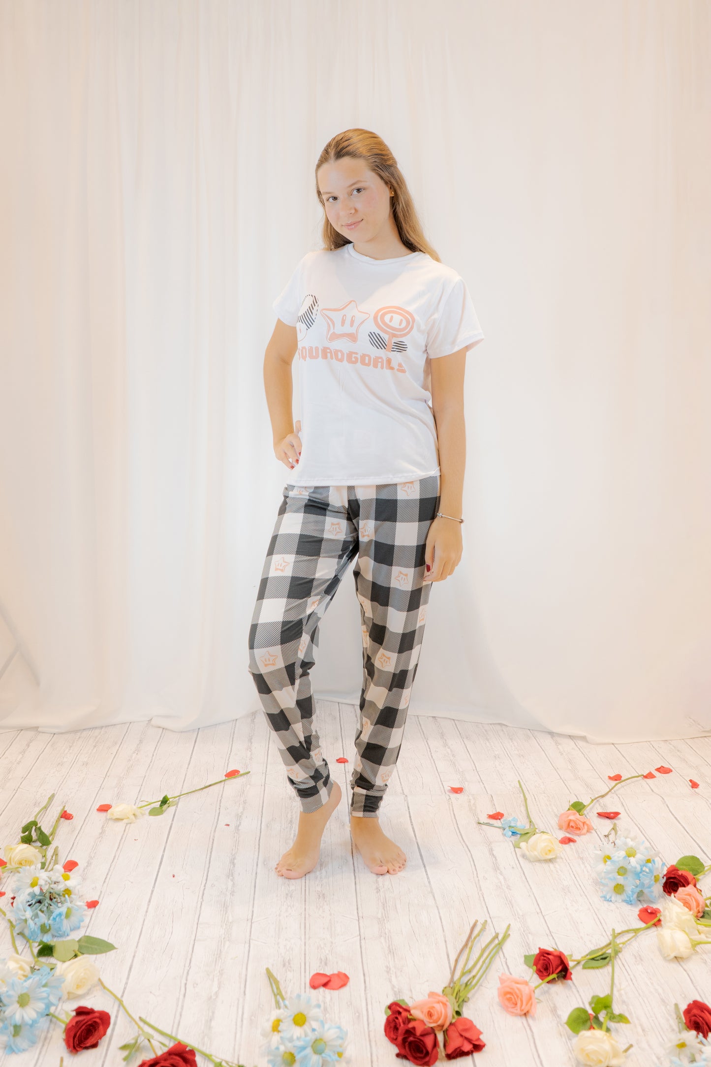PIJAMA CUADRO CLASICO- CAMISETA - PANTALON