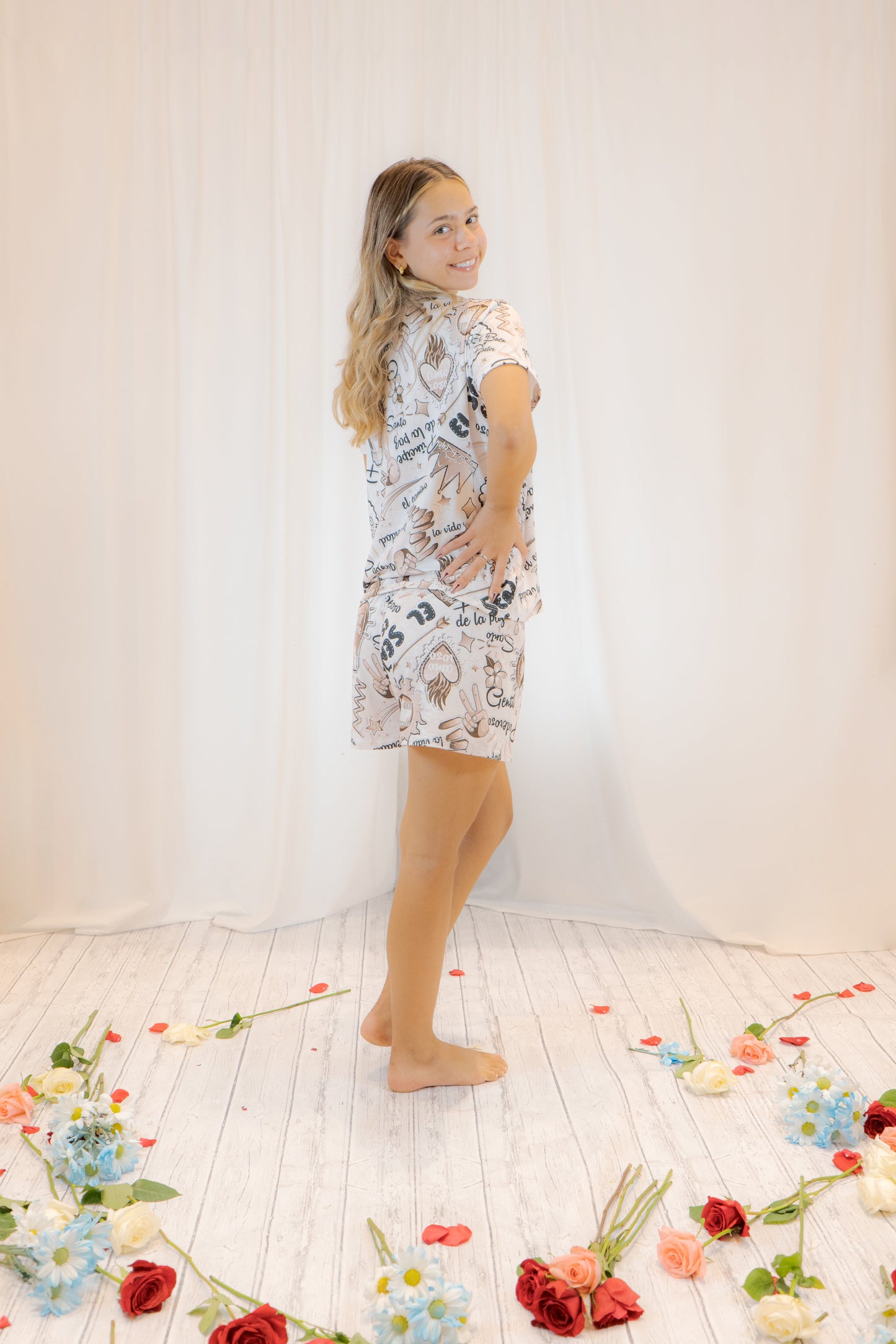 PIJAMA JESUS - SET SHORT SUBLIMADO