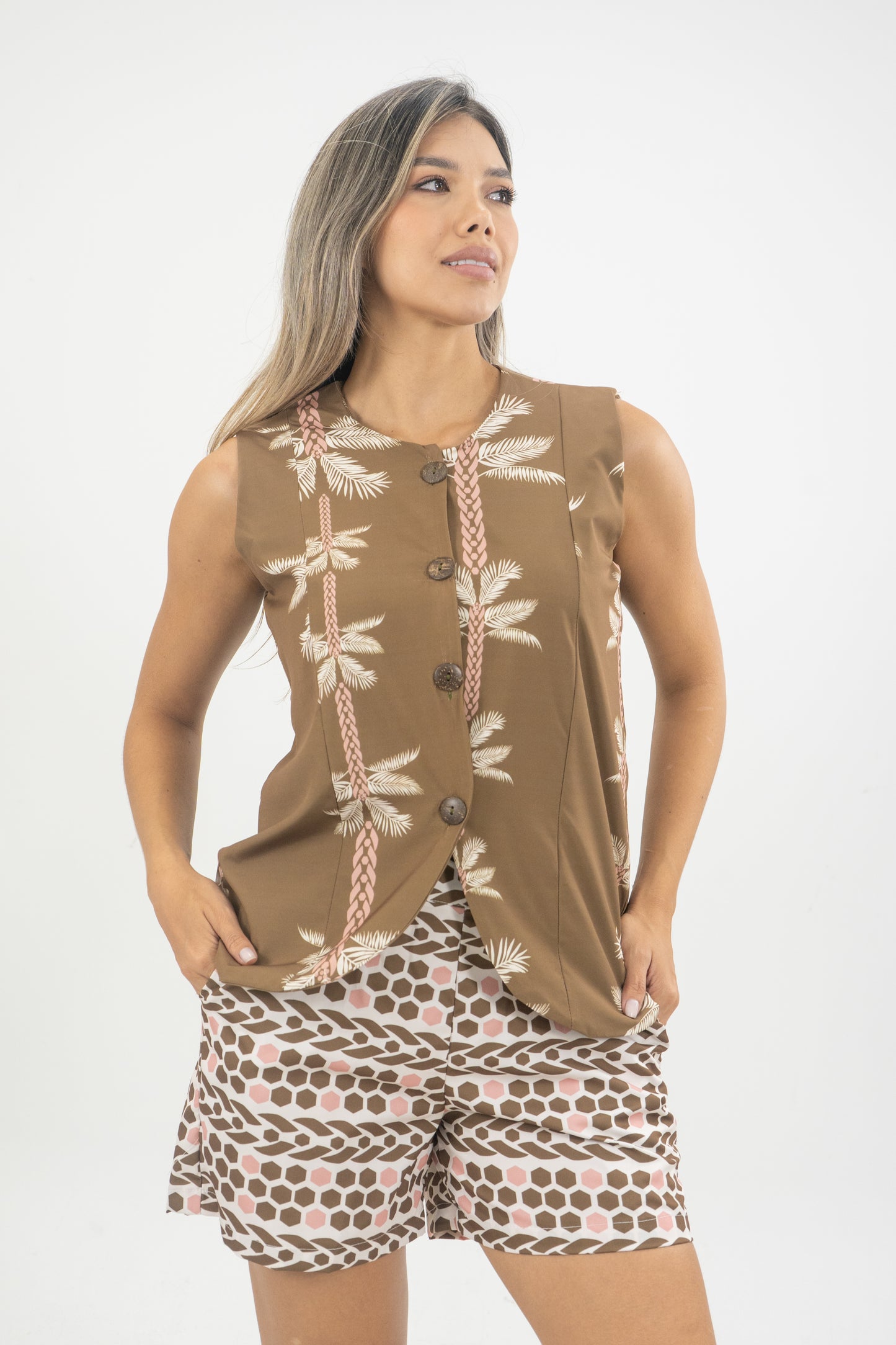 CHALECO MELÍN PALMERAS - COLOR SALVIA