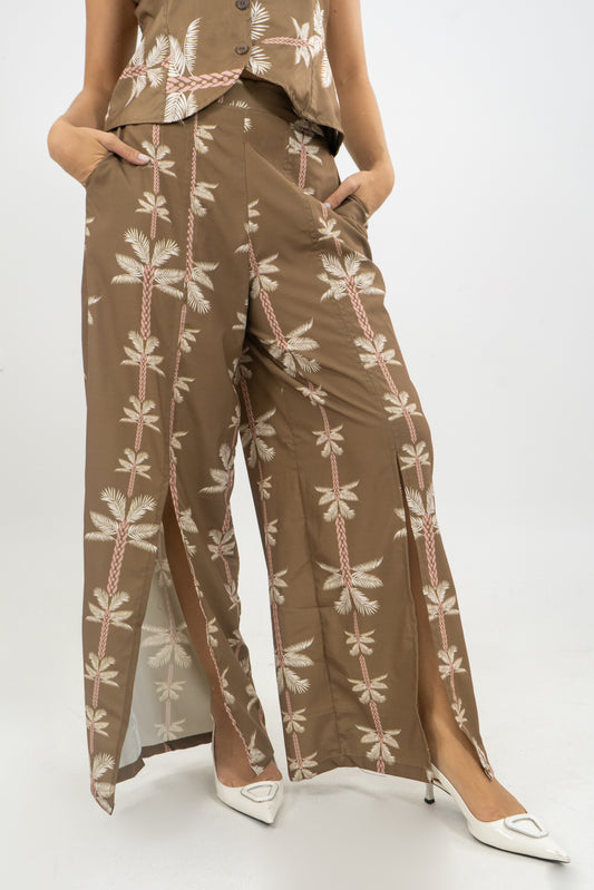 PANTALON ATENA PALMERAS - COLOR VERDE