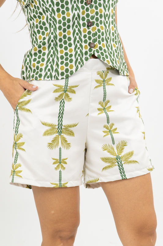 SHORT HADDI PALMERAS - COLOR BEIGE