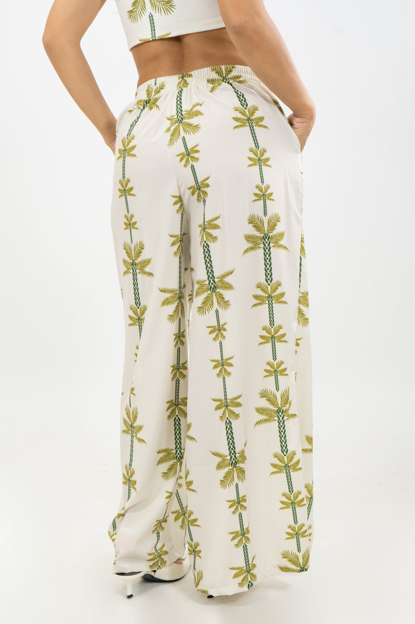 PANTALON ATENA PALMERAS - COLOR BEIGE