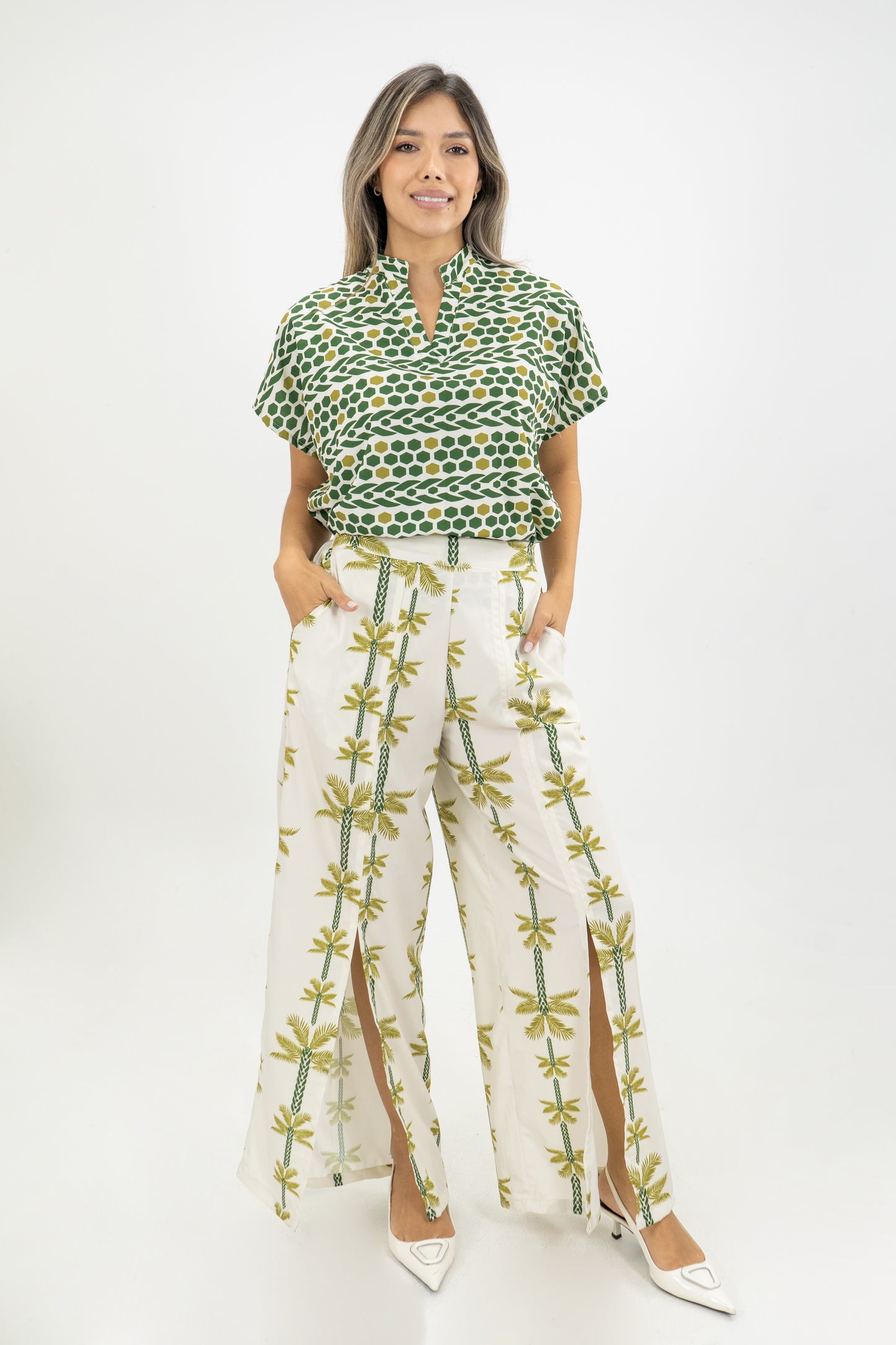 BLUSA SUSANA PALMERAS - COLOR VERDE