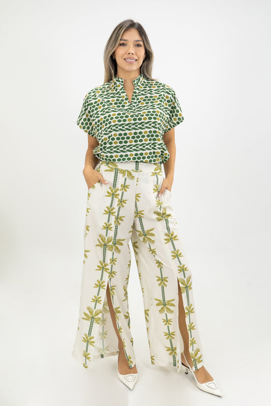 BLUSA SUSANA PALMERAS - COLOR VERDE