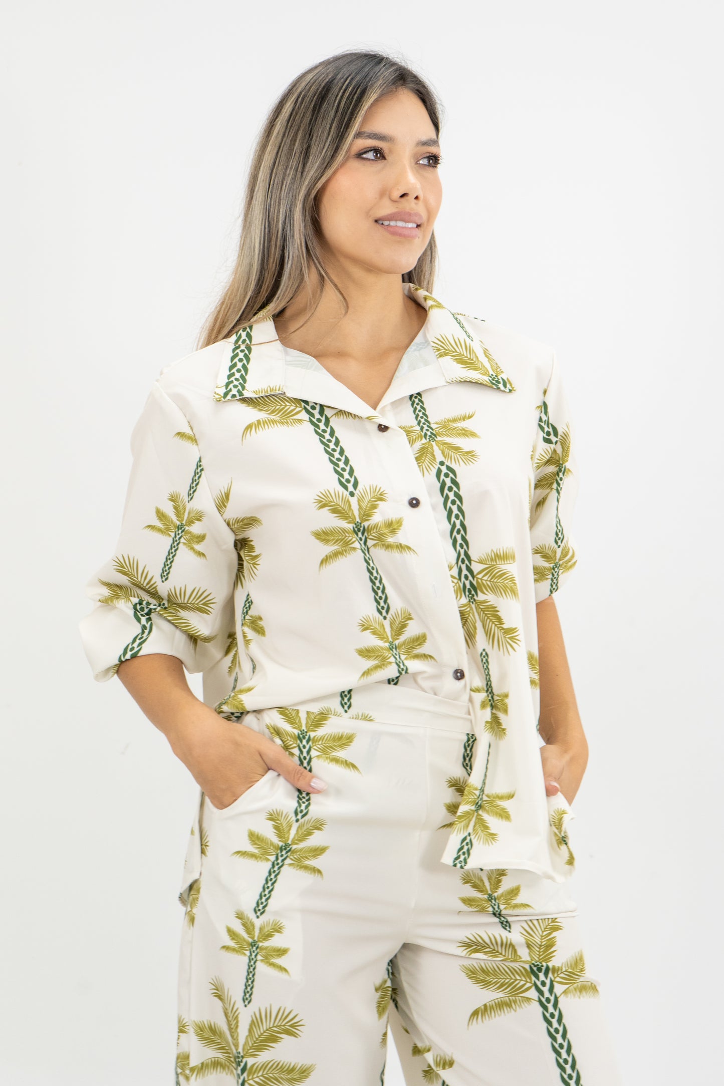 CAMISA GAVIOTA PALMERA - COLOR BEIGE