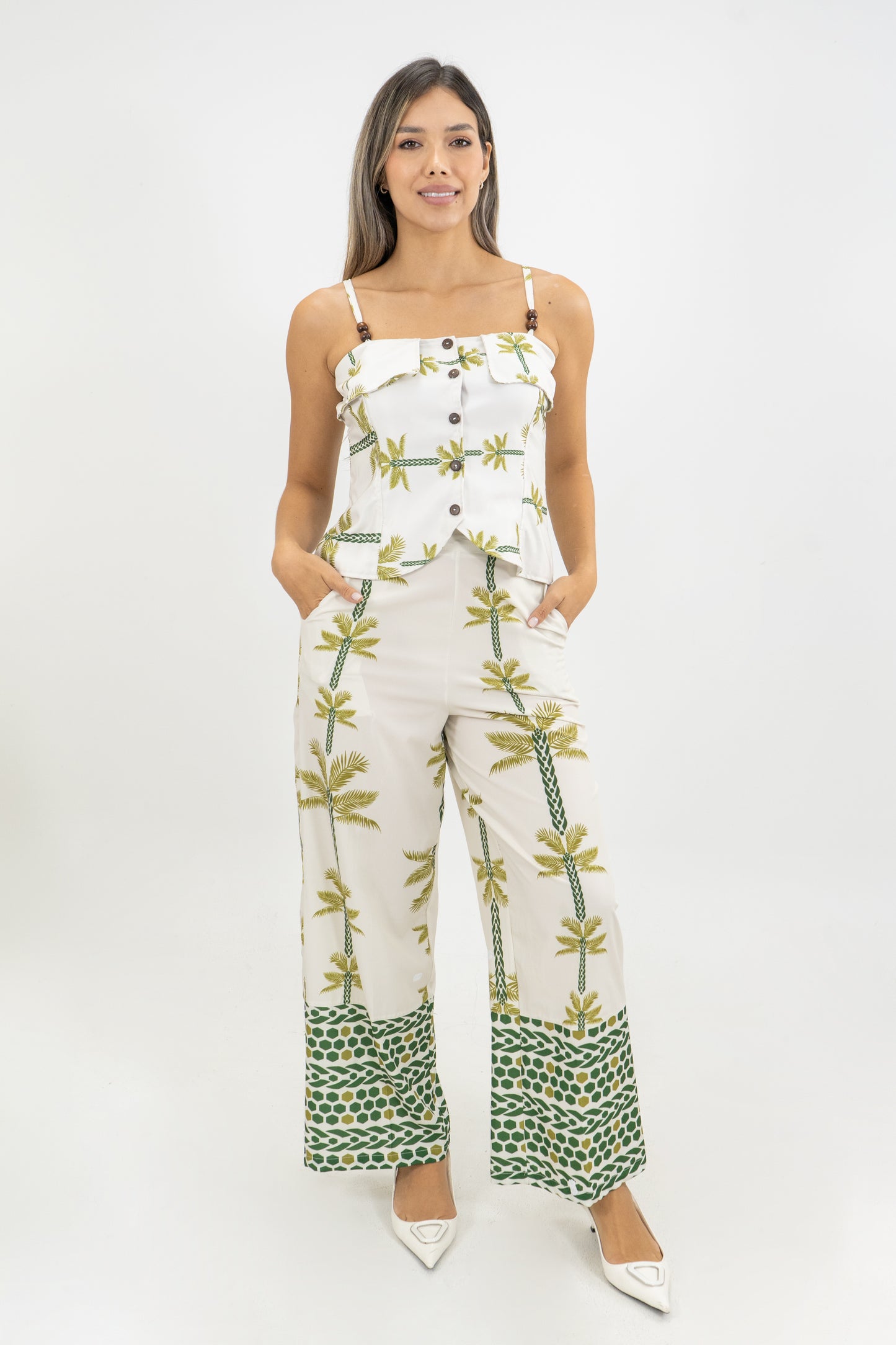 BLUSA AMAZONA PALMERA  - COLOR BEIGE