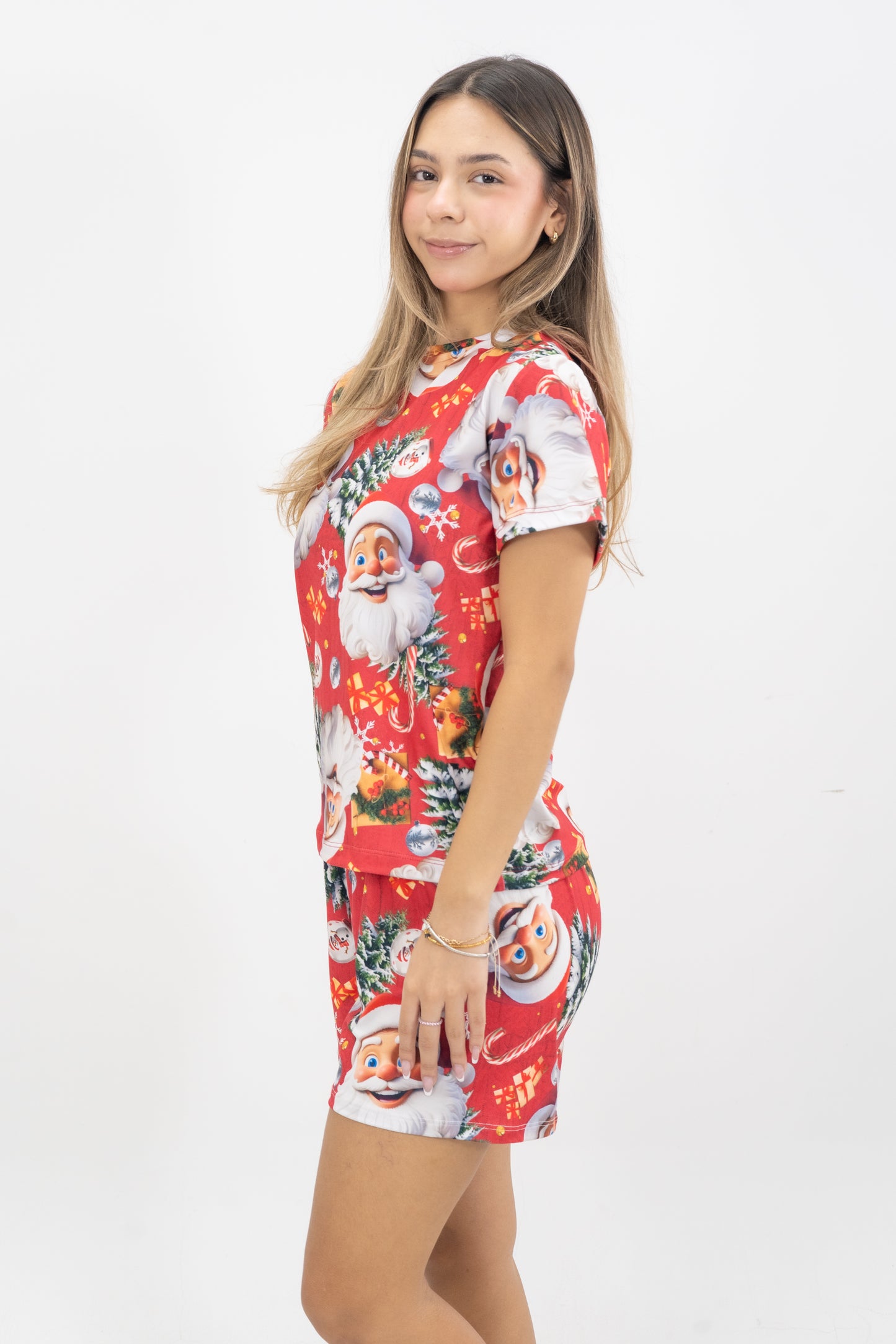 PIJAMA SHORT SUBLIMADA MUJER SANTA
