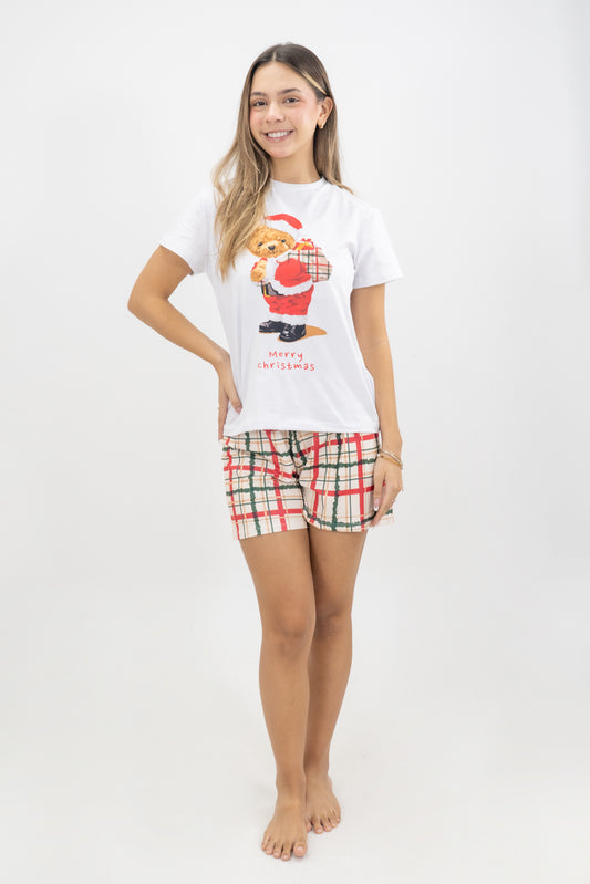PIJAMA SHORT MUJER MERRY CHRISTMAS