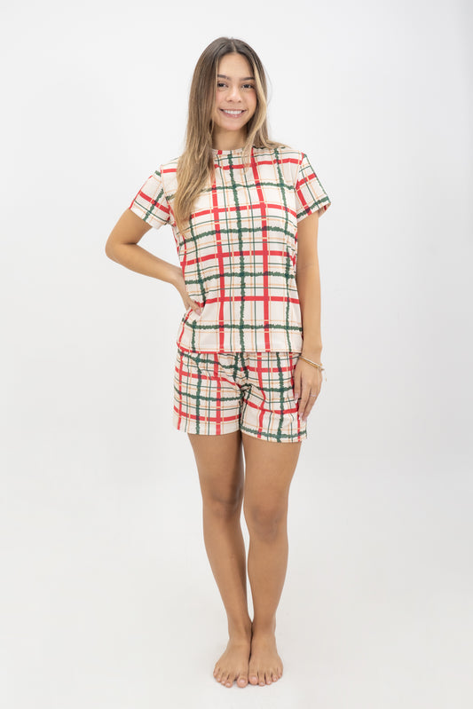 PIJAMA SHORT SUBLIMADA MUJER MERRY CHRISTMAS