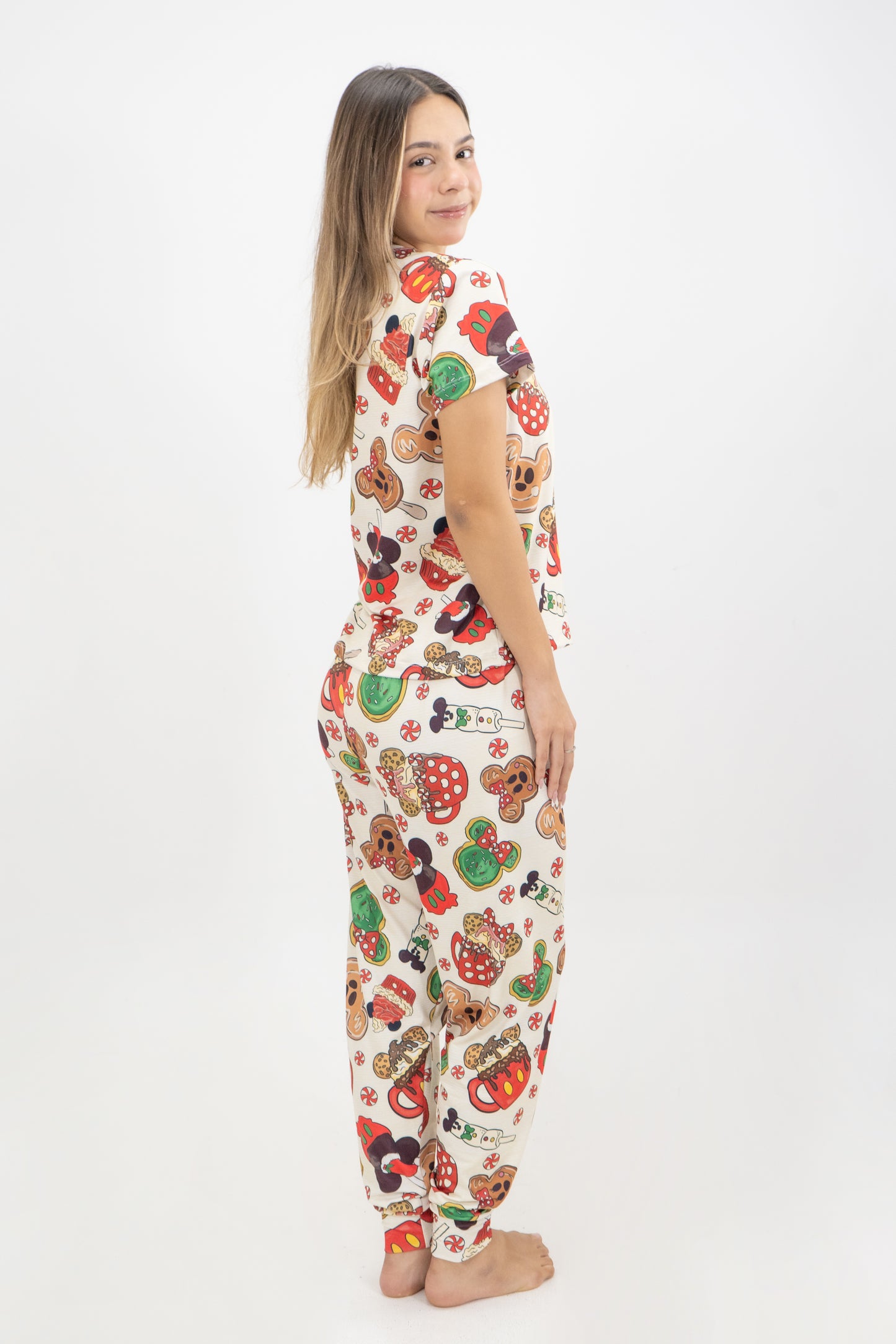 PIJAMA PANTALON LARGO SUBLIMADO MUJER MICKEY DULCE NAVIDAD